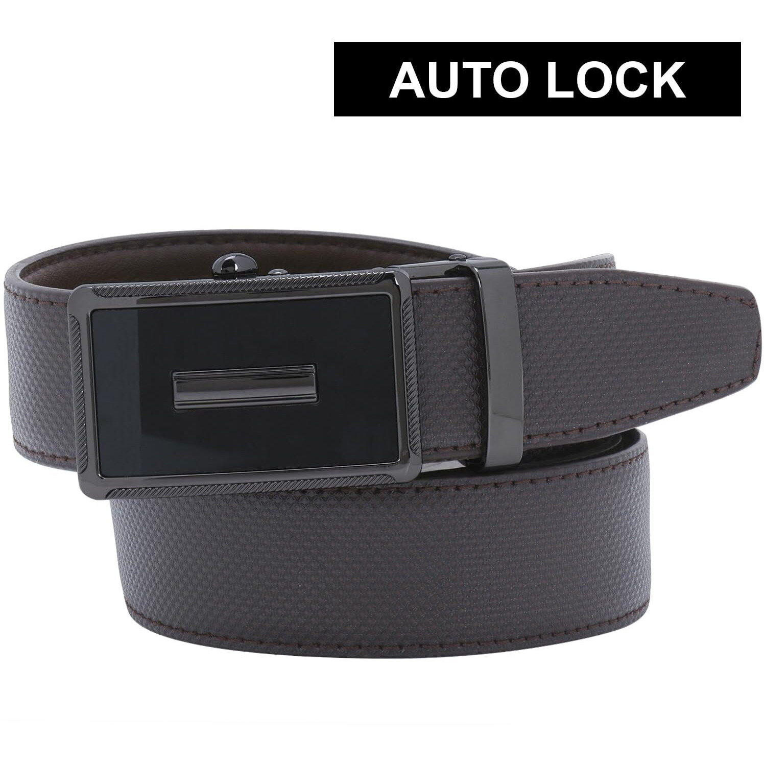 Labnoft Men s Pu Leather Auto Lock Belt (Brown,BELT-003-SG-Brown)