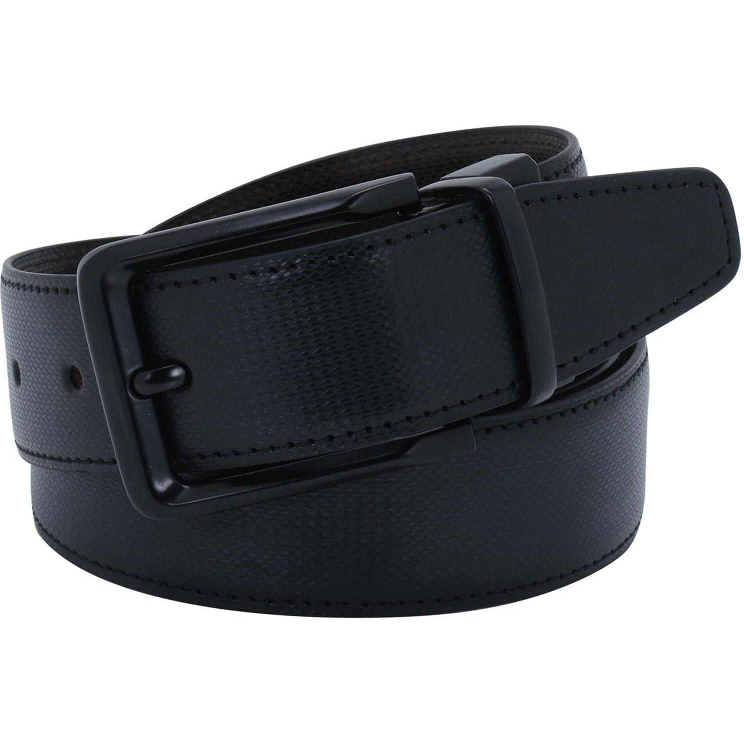 Labnoft Men s PU Leather Reversible Belt (Black, BELT-006-XL)