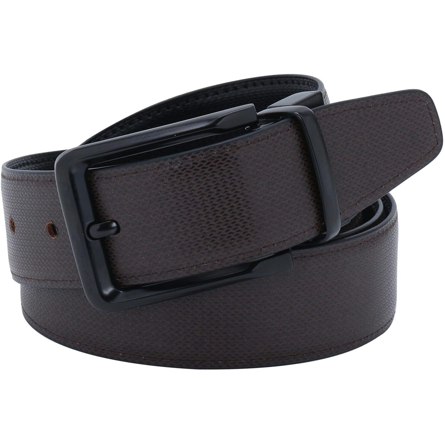 Labnoft Men s PU Leather Reversible Belt (Black, BELT-006-XL)
