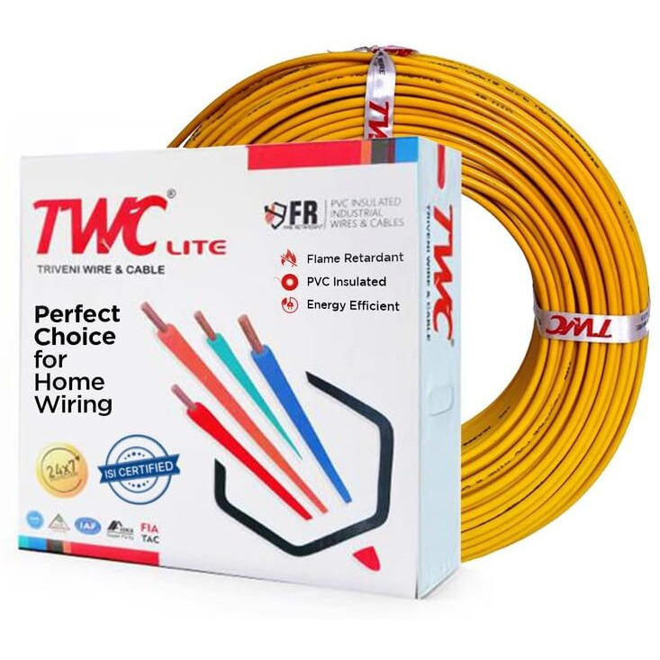 TWC Lite Single Core Electrical Wire |Red, 45 Meter, 2.5 SQ.MM. |PVC electrical insulated copper wire | Cable for Domestic & Industrial Connection purpose | Flame Resistant |