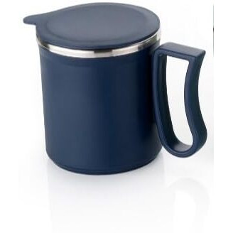 Leawall Coffee Mug with Lid Insulated Stainless Steel for Tea Milk Mug Inner Stylist Double Wall Cup for Home Office Restaurant Use Gift Pack of 1 Pic(Navy Blue)