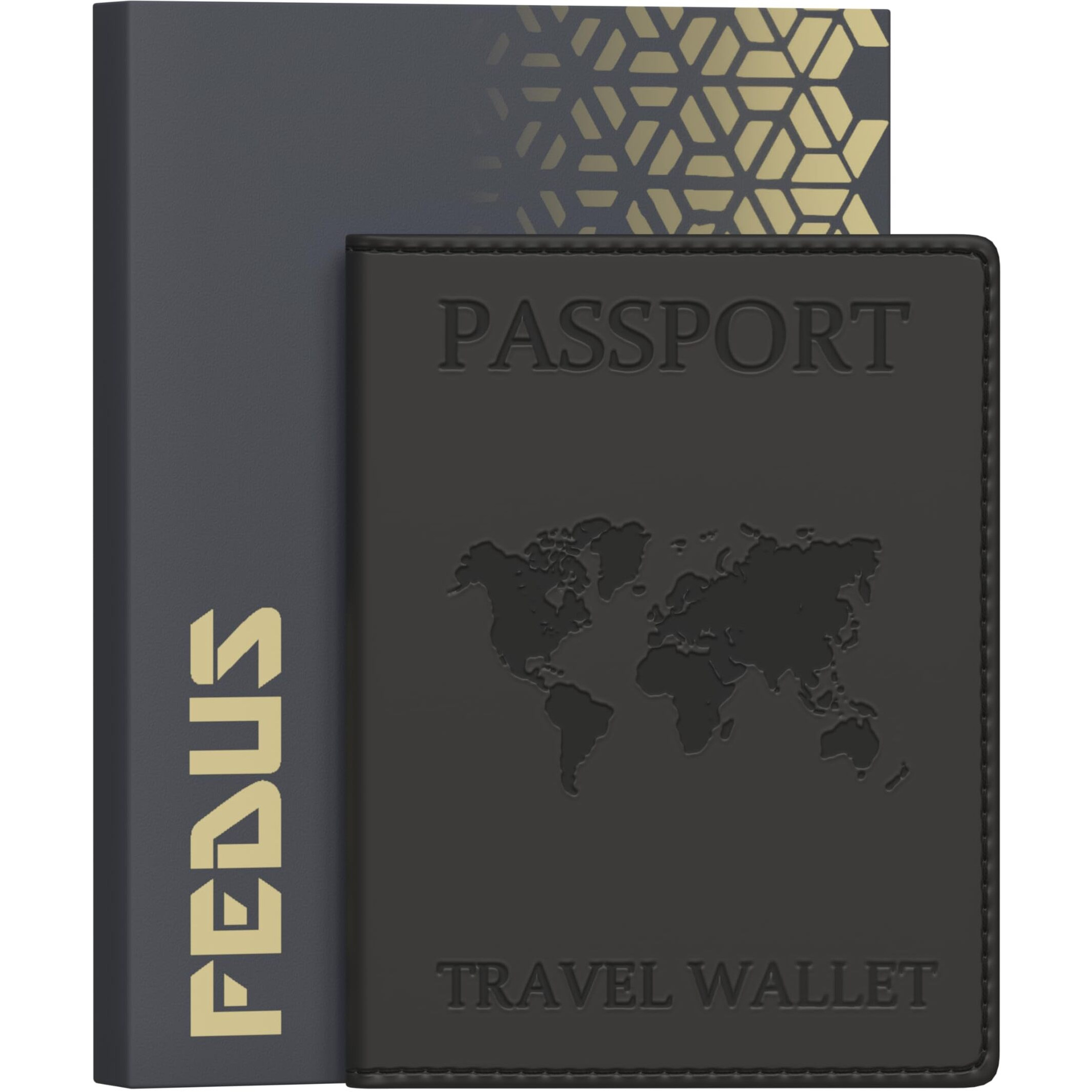 FEDUS Faux Leather Premium Passport Holder For Men And Women Passport Cover Case Wallet With Credit/Debit Card, Id Card, Rfid Protected Travel Document Accessories Organiser.