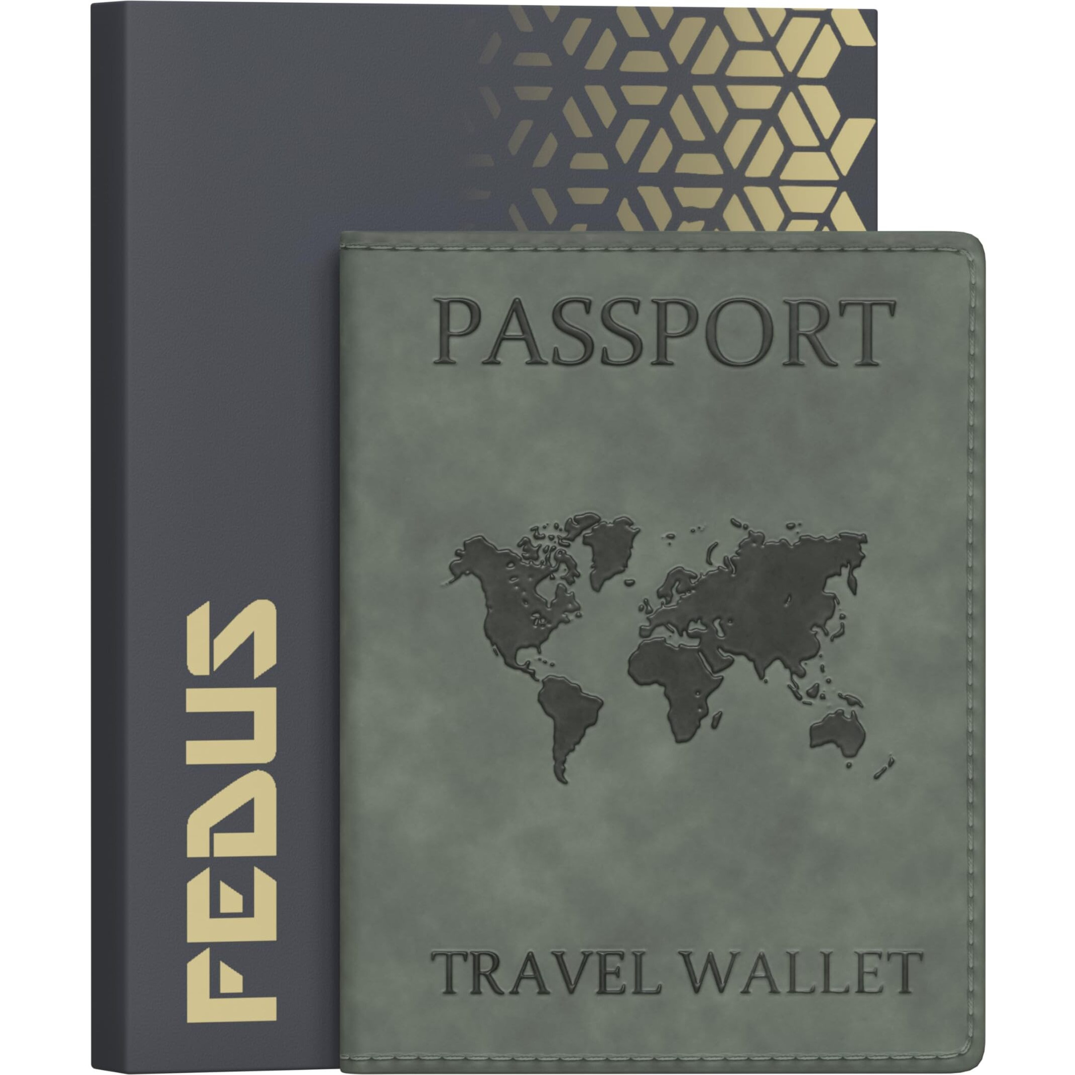 FEDUS Faux Leather Premium Passport Holder For Men And Women Passport Cover Case Wallet With Credit/Debit Card, Id Card, Rfid Protected Travel Document Accessories Organiser.