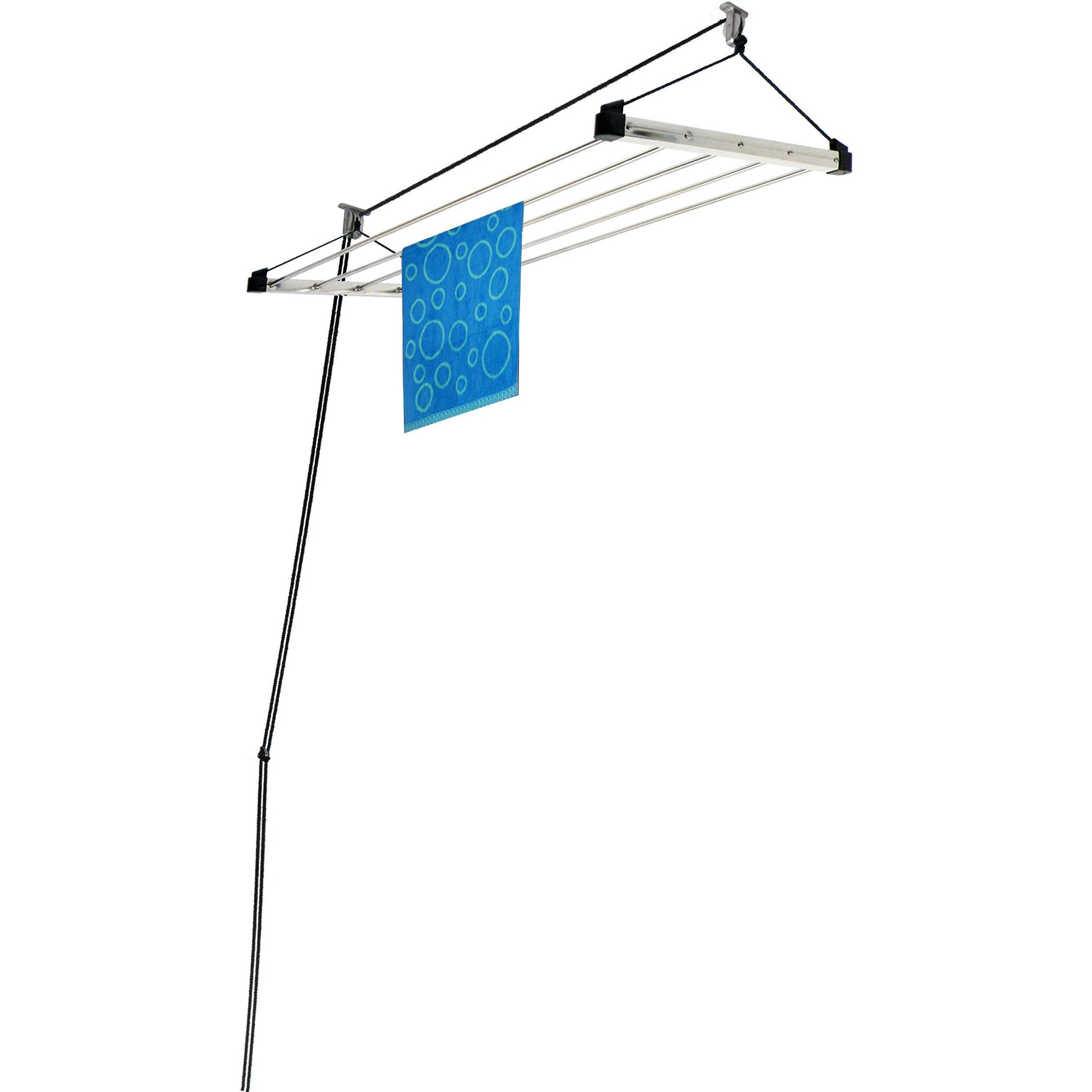 Rainbow Drywell Economy Heavy Duty Stainless Steel (5 Pipe x 6 Feet) with UV Protected Nylon Rope Ceiling Cloth Dryer | Cloth Drying Stand for Balcony | Clothes Stand for Drying