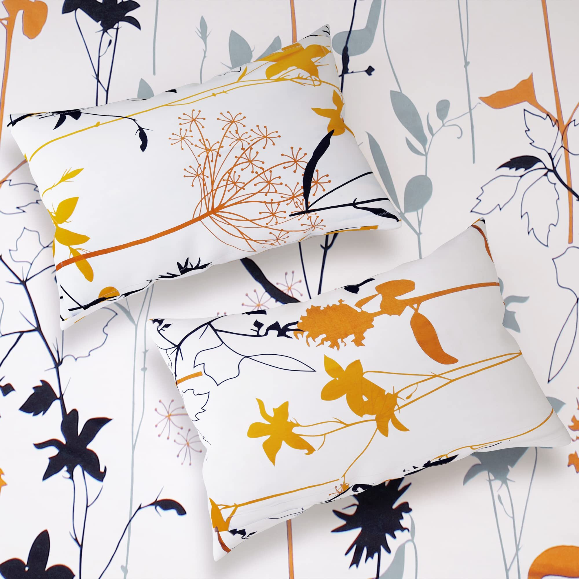 Story@Home Bedsheet for Double Size Bed | 186 TC | White | Printed | 1 Piece Cotton bedsheet for Double Size Bed with 2 Pillow Covers (225 x 250 cm) Perfect for Home Decor & Gifting | Cotton bedsheet