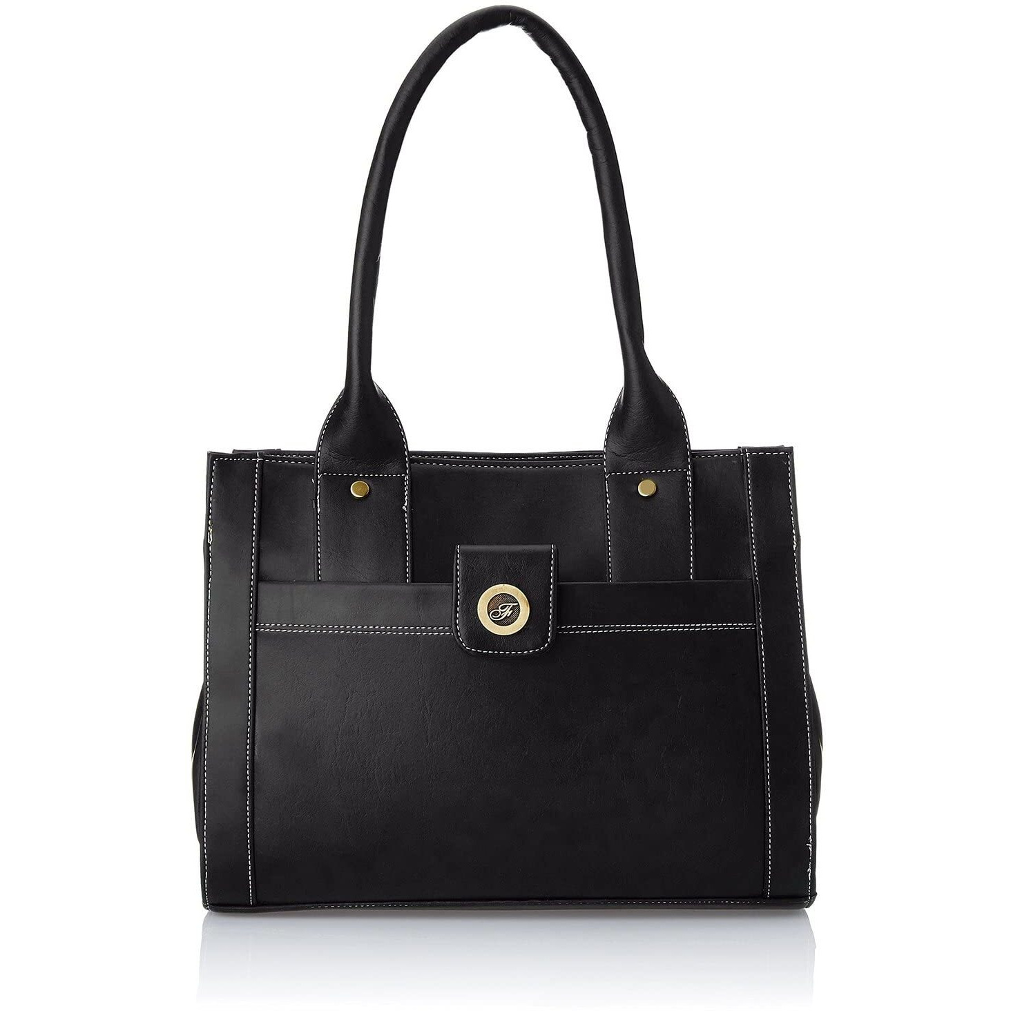 Fostelo Women s Vegan Leather Ocean Side Handbags Shoulder Hobo Bag Ladies Purse (Black) (Large)