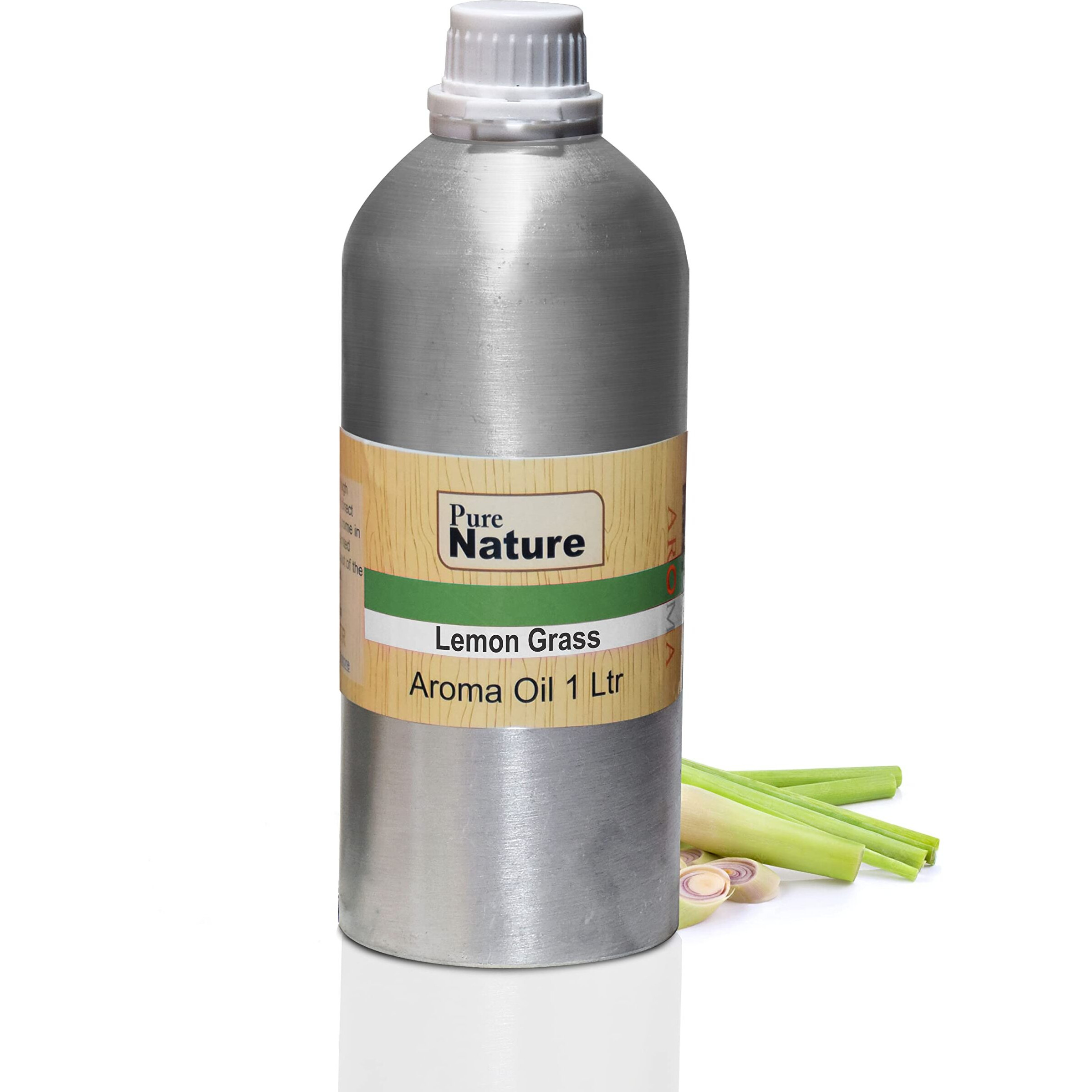 Pure Source India Lemongrass Oil Pure, Natural & Undiluted 1 LTR Pack of Lemon Grass Coming in Well Packed Aluminum Bottle.(Lemon Grass 1 LTR)