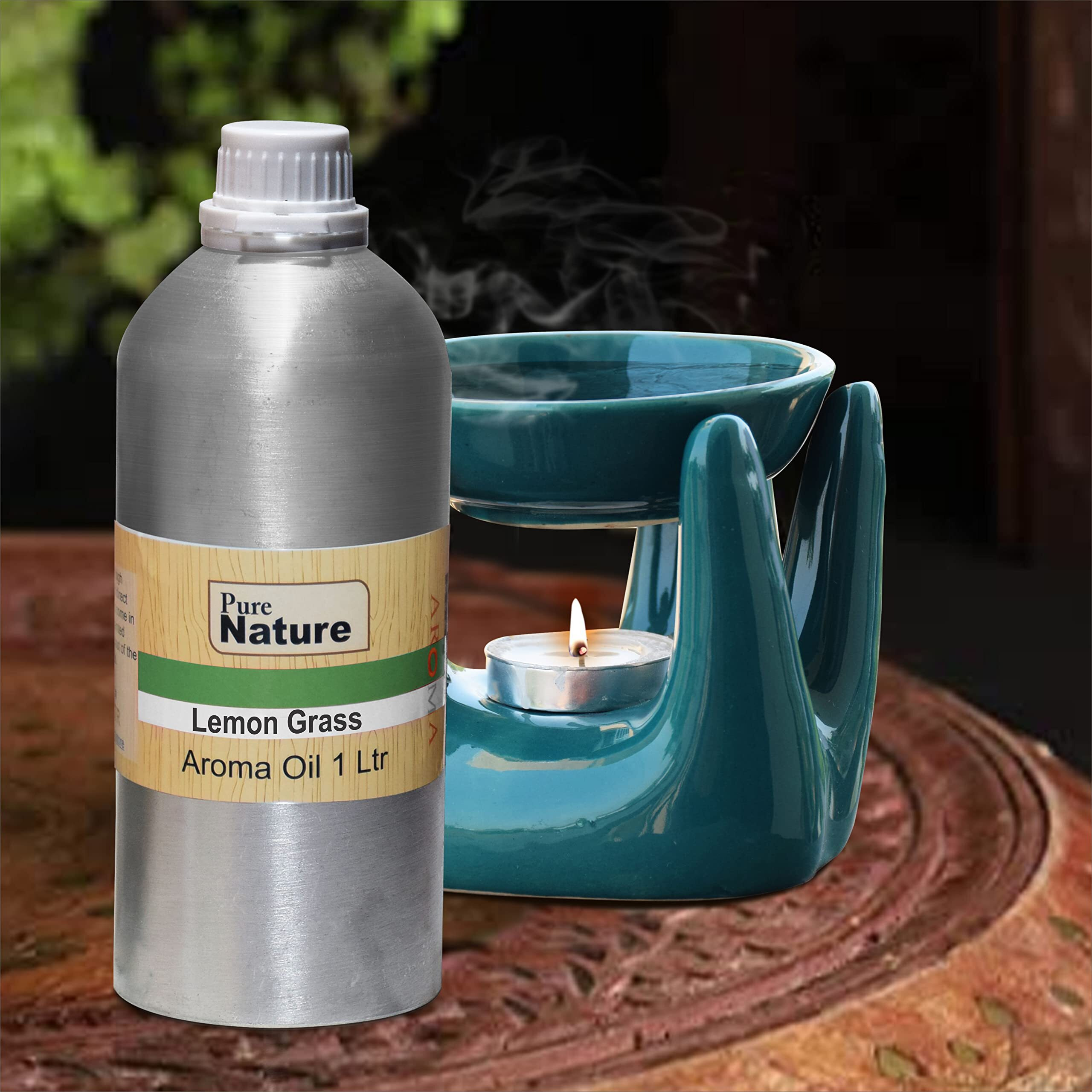 Pure Source India Lemongrass Oil Pure, Natural & Undiluted 1 LTR Pack of Lemon Grass Coming in Well Packed Aluminum Bottle.(Lemon Grass 1 LTR)