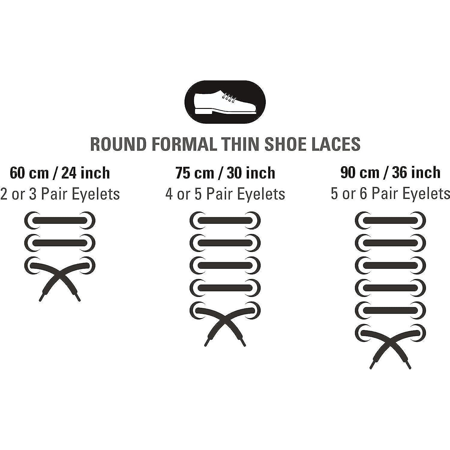 Shoeshine Round Shoe Lace Black Formal Shoelace (Pack of 3 Pairs) Waxed Cotton Shoes Laces for Office Shoes, Oxford shoe and Formal Shoes