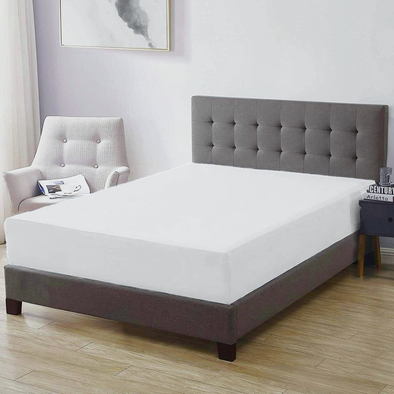 Trance Home Linen Premium 220 GSM+ 75  x 60  Cotton Terry Waterproof Mattress Protector | Elasticated Fitted Style Non-Toxic Bed Protector | Mattresses Cover (75x60 inch | 6.25x5 feet,White)