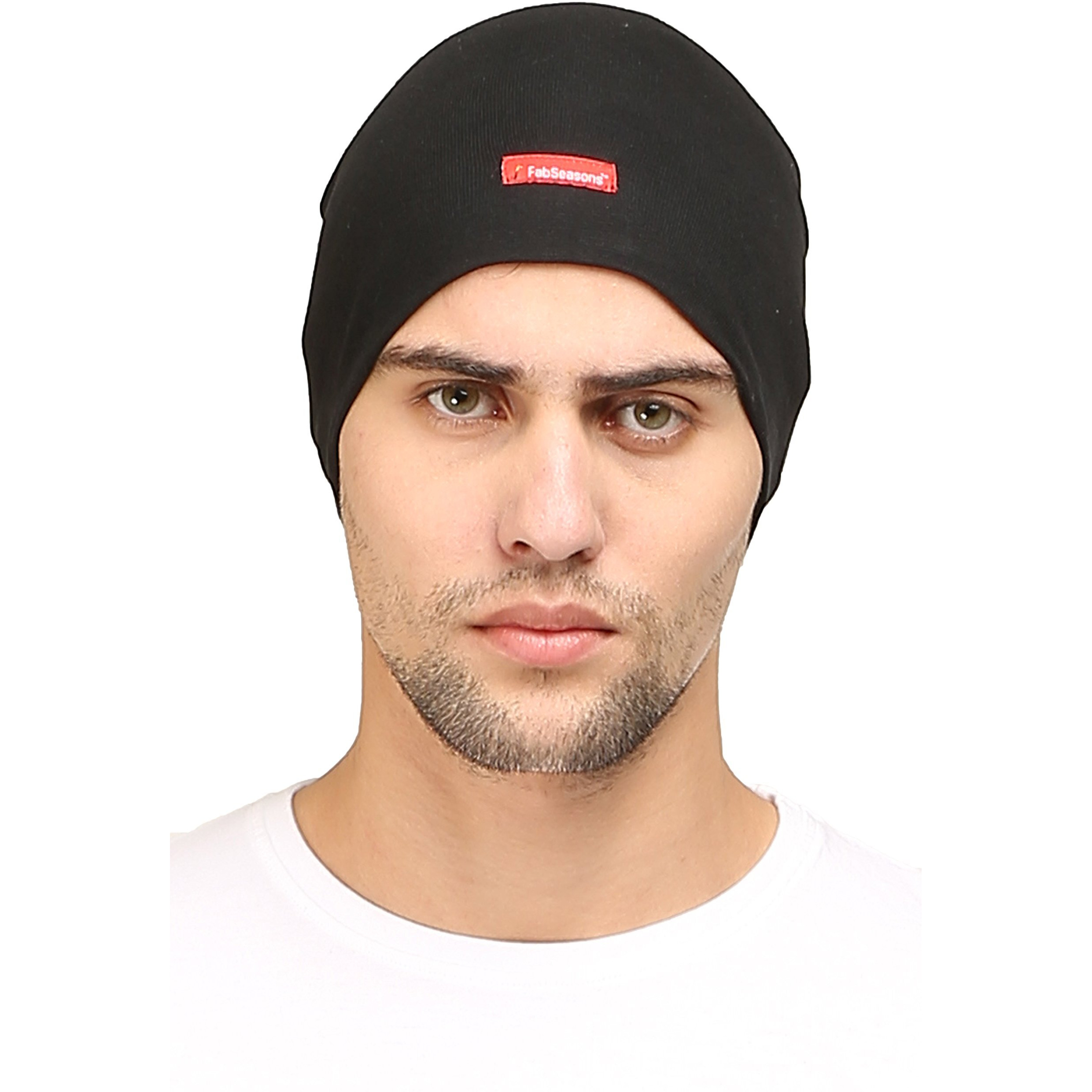 FabSeasons Cotton Skull Cap (Black)