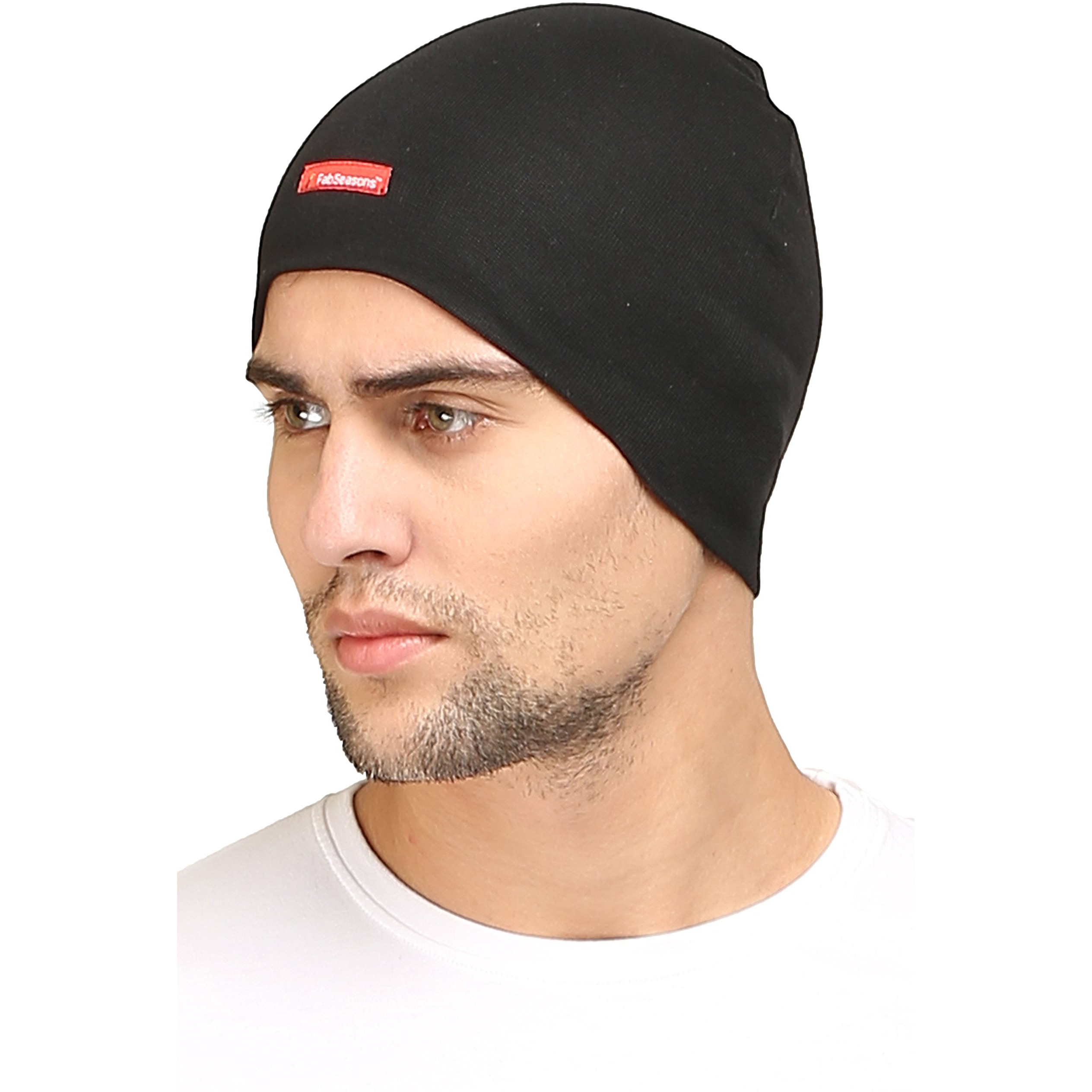 FabSeasons Cotton Skull Cap (Black)