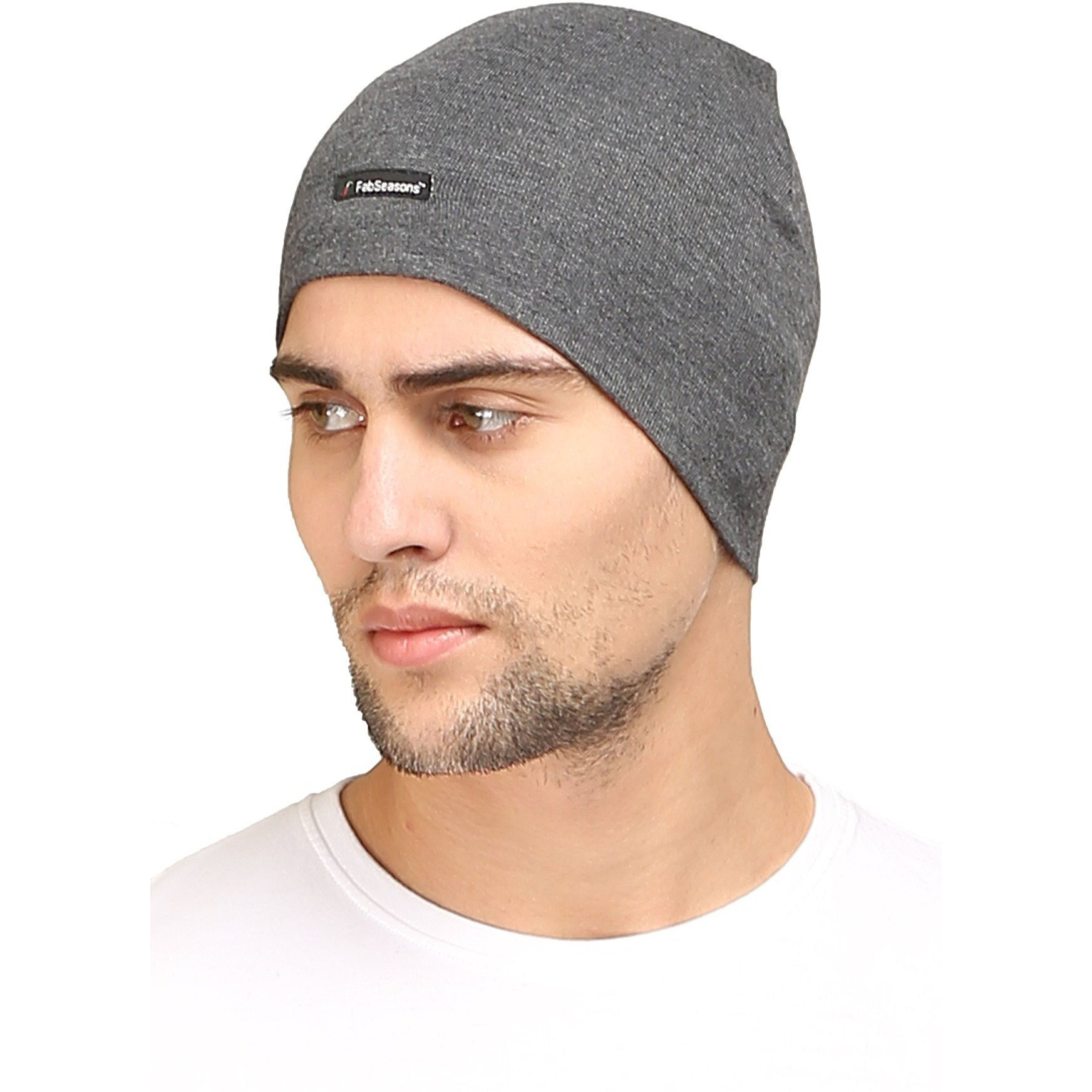 FabSeasons Cotton Skull Cap (Grey)