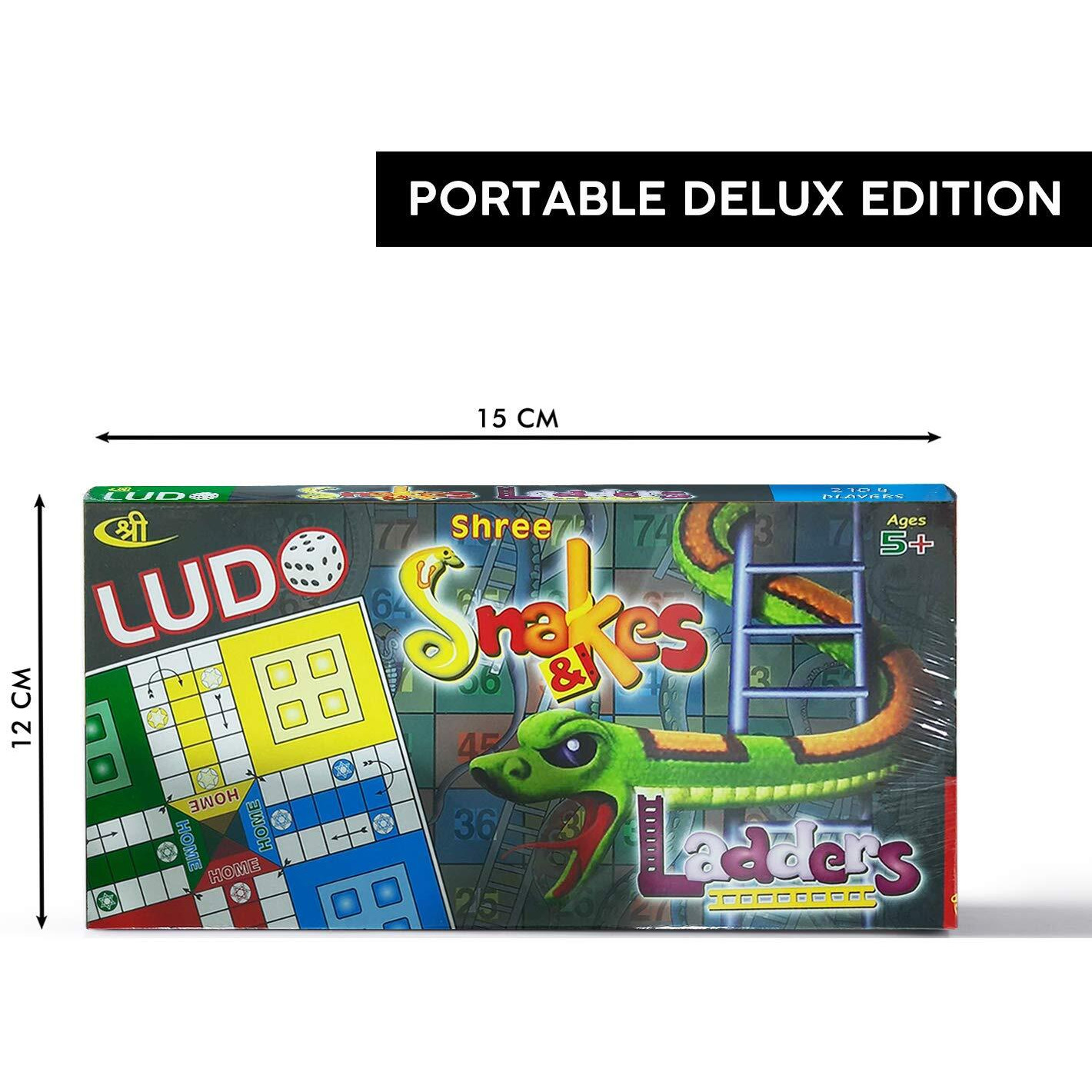 Kids Mandi Ludo and Snake and Ladder Deluxe Board Game | Big Size 13 Inch Play Board for 5 Years and up | Ludo Game | Saap Seedhi Travel Board Game Multicolor