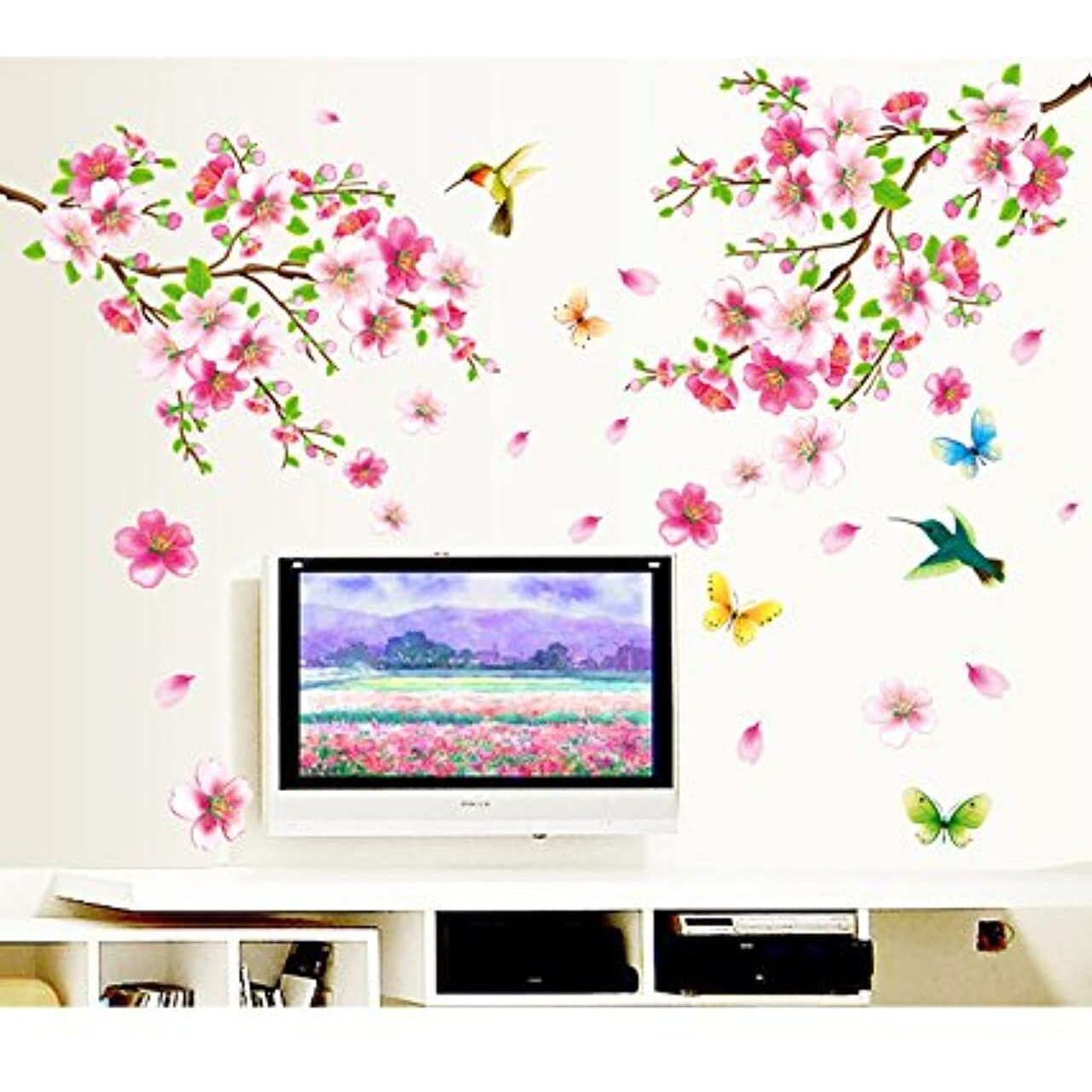 Decals Design  Flowers Branch  Wall Sticker (PVC Vinyl, 60 cm x 90 cm),Multicolor