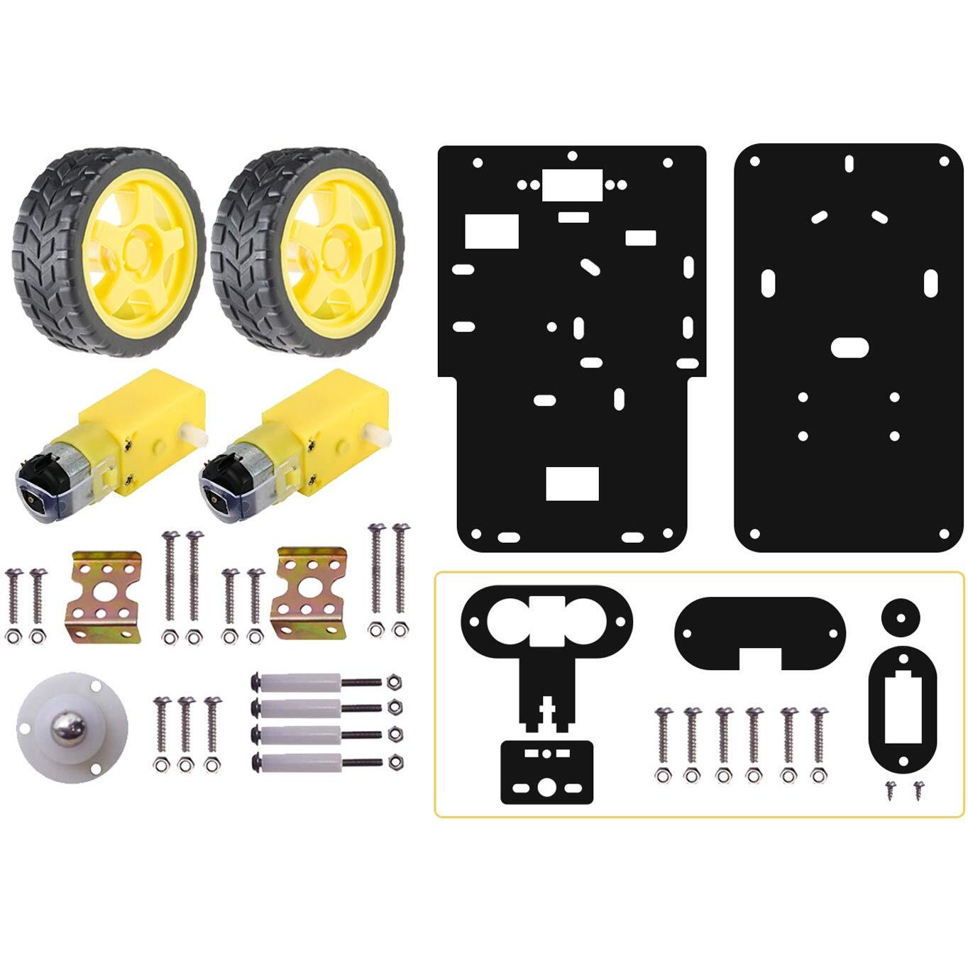 Kit4Curious 2 Wheel Drive Curious Chassis for DIY Robotics (Black)