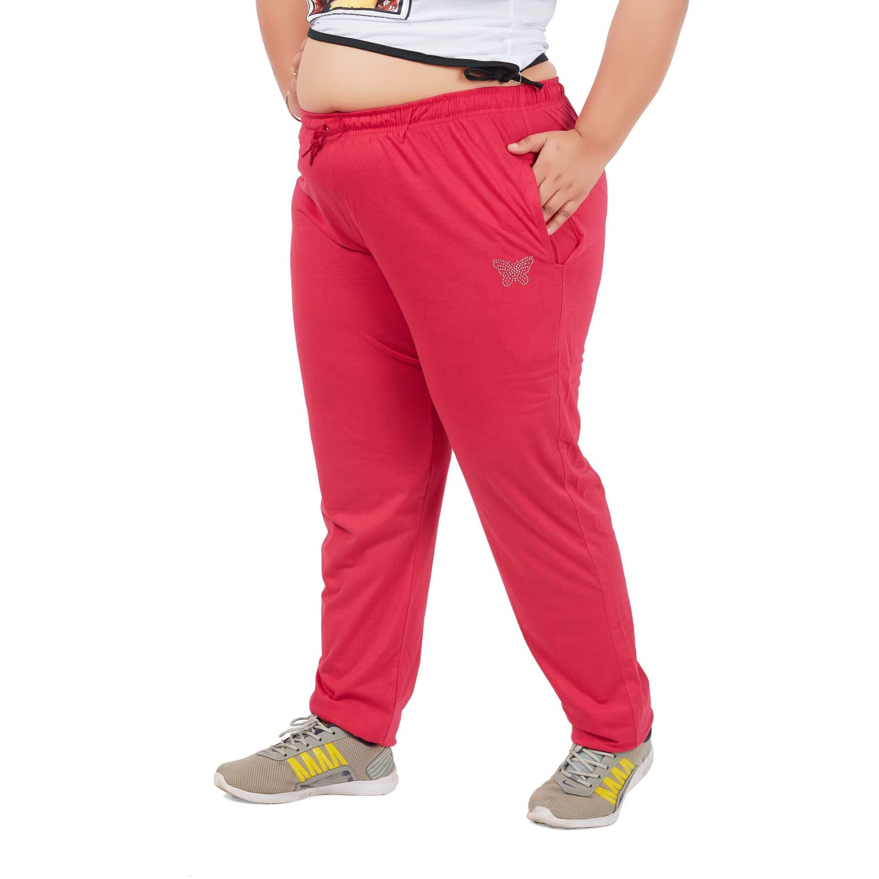 CUPID Women s Regular Fit Trackpant PINK_XL_Pink_X-Large