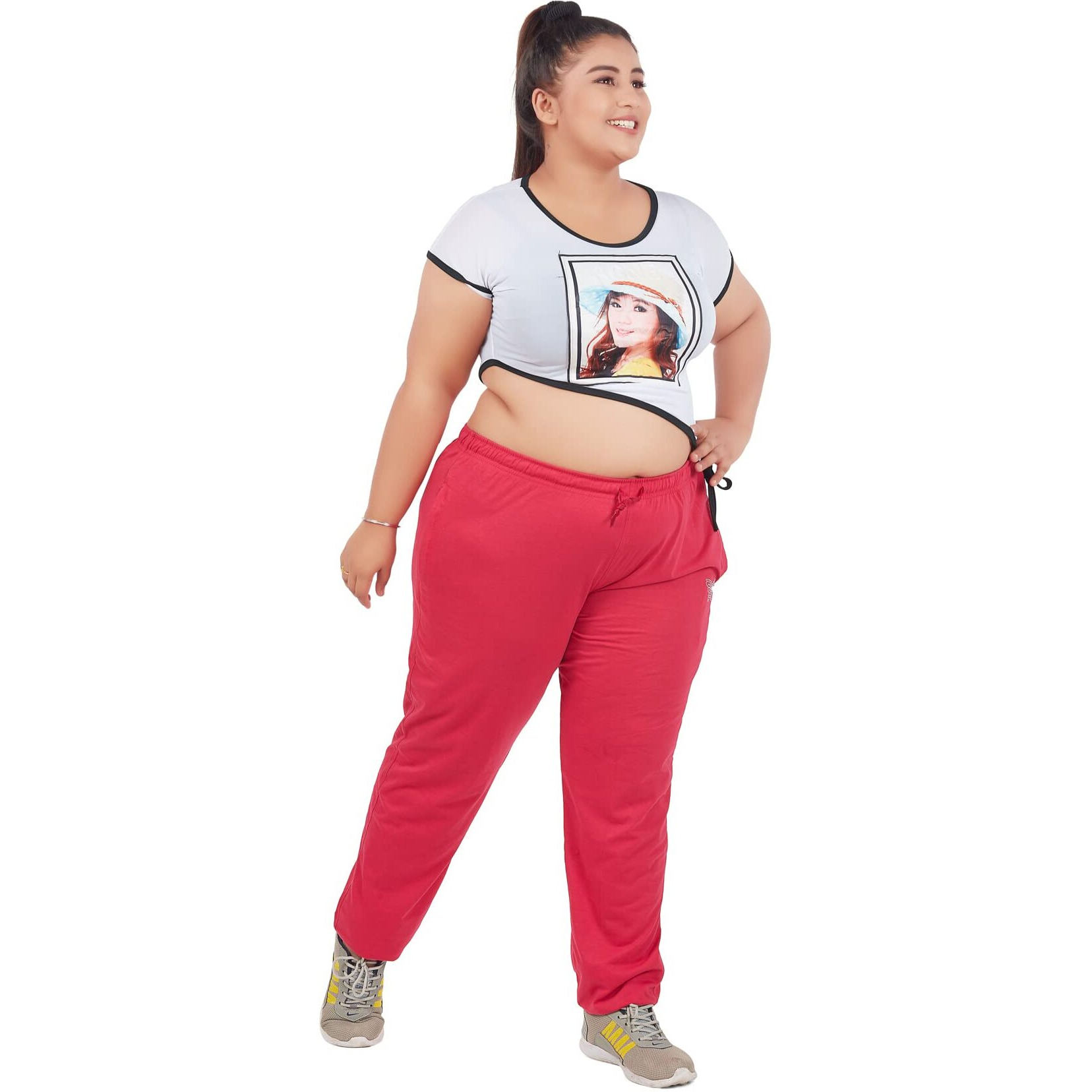 CUPID Women s Regular Fit Trackpant PINK_XL_Pink_X-Large
