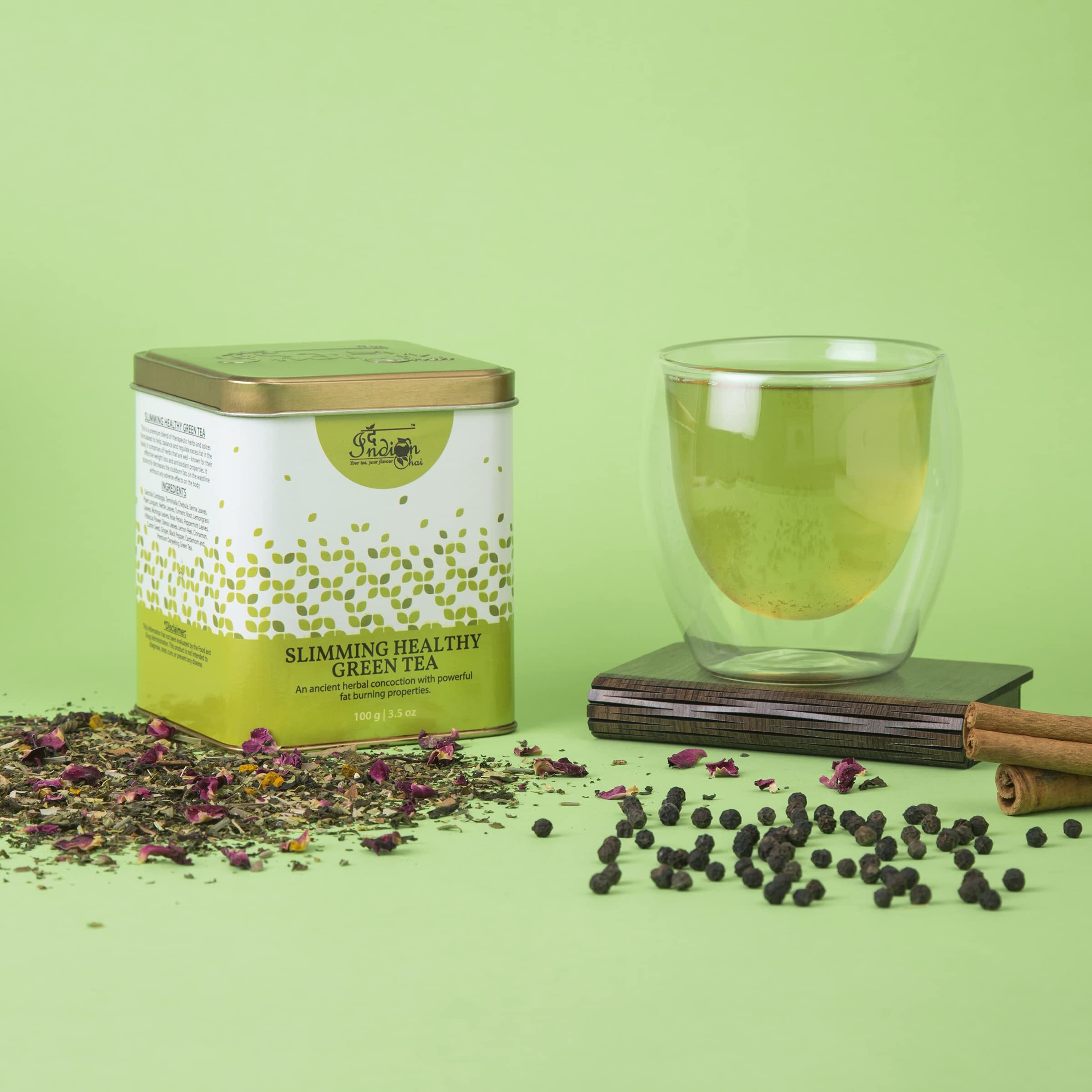 The Indian Chai - Slimming Healthy Green Tea||Boosts Metabolism, Digestion & Detox||Slim Tea For Weight Loss - Loose, 100 Gram