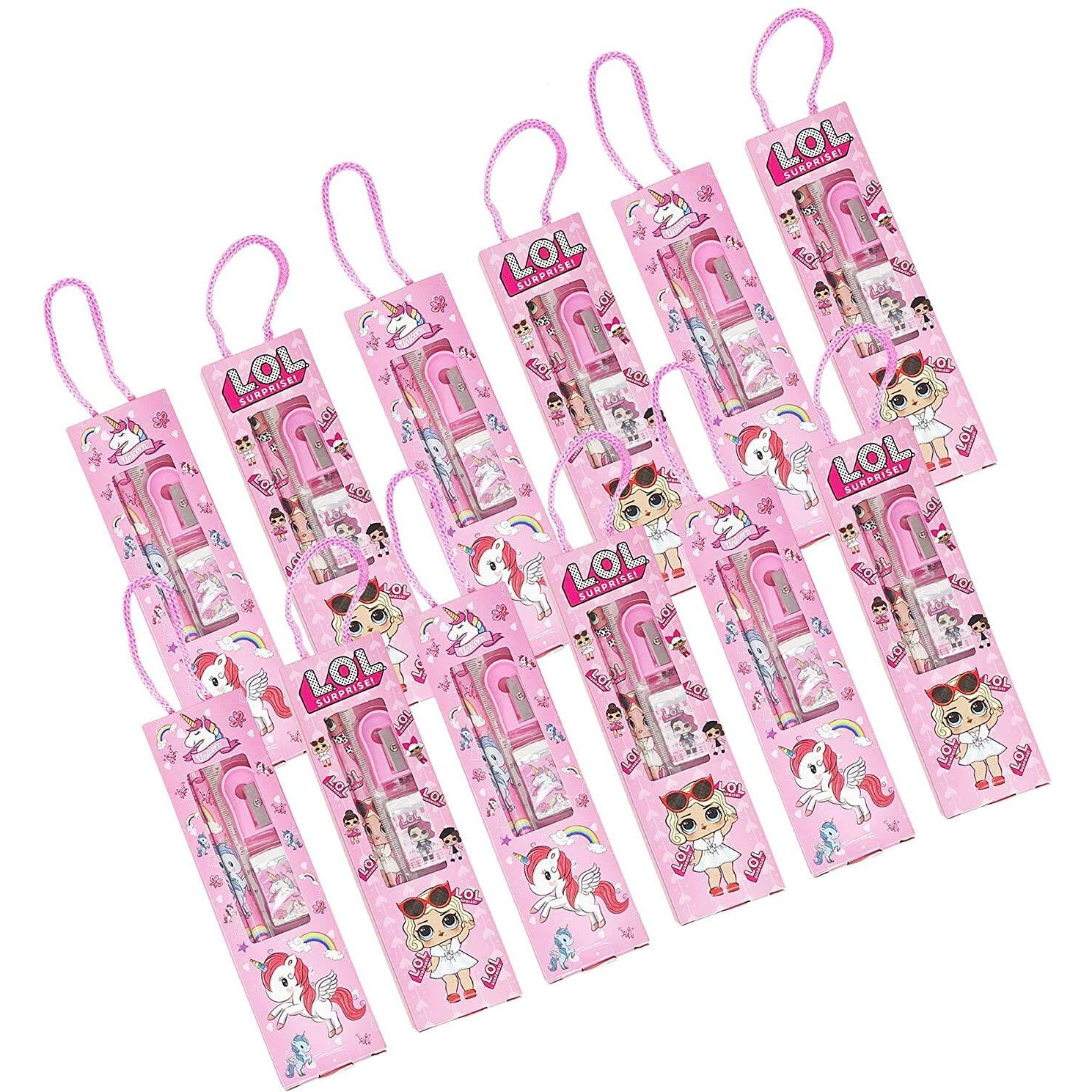 PARTEET Birthday Party Return Gifts-Pack of 12 Mix Stationery Kit Set for Kids (Assorted Colour)