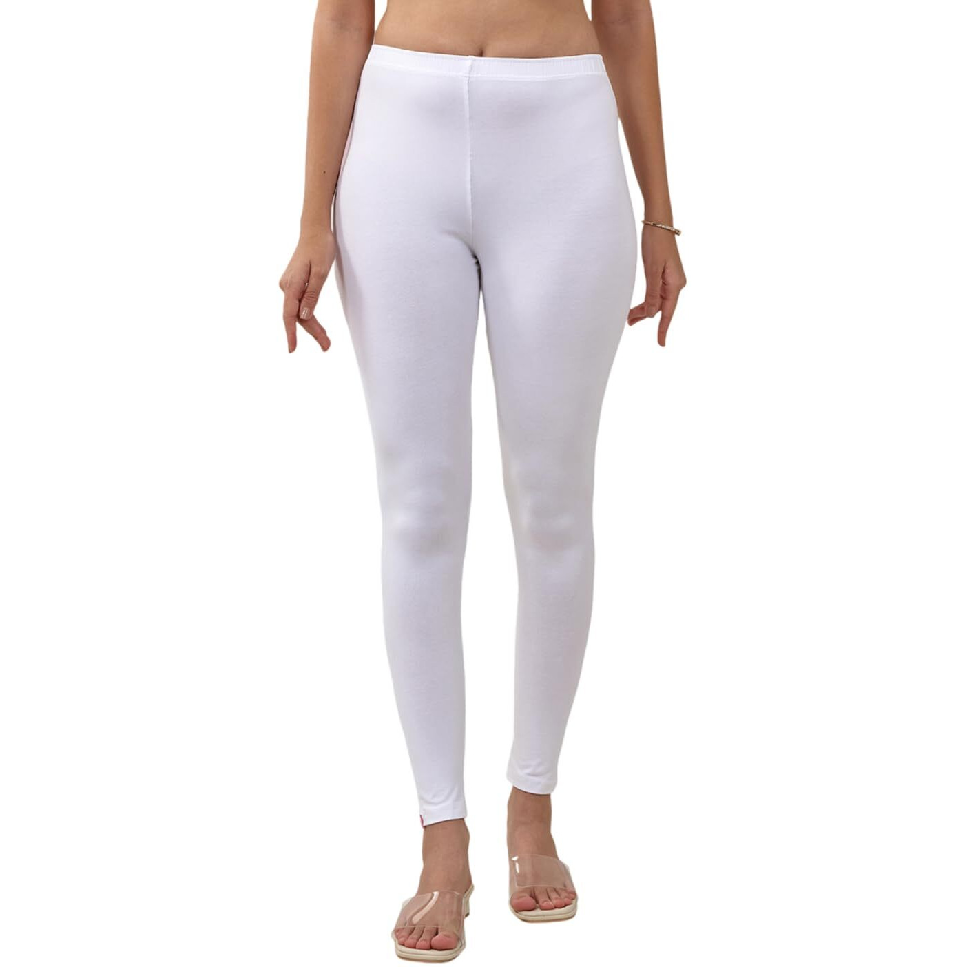Lyra Women Solid Premium Cotton Ankle length Leggings | Mid-Waist | Fashionwear