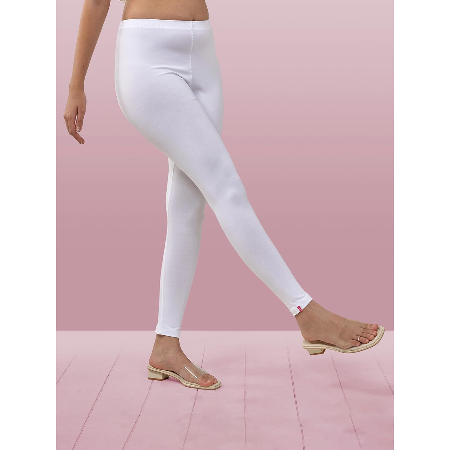 Lyra Women Solid Premium Cotton Ankle length Leggings | Mid-Waist | Fashionwear