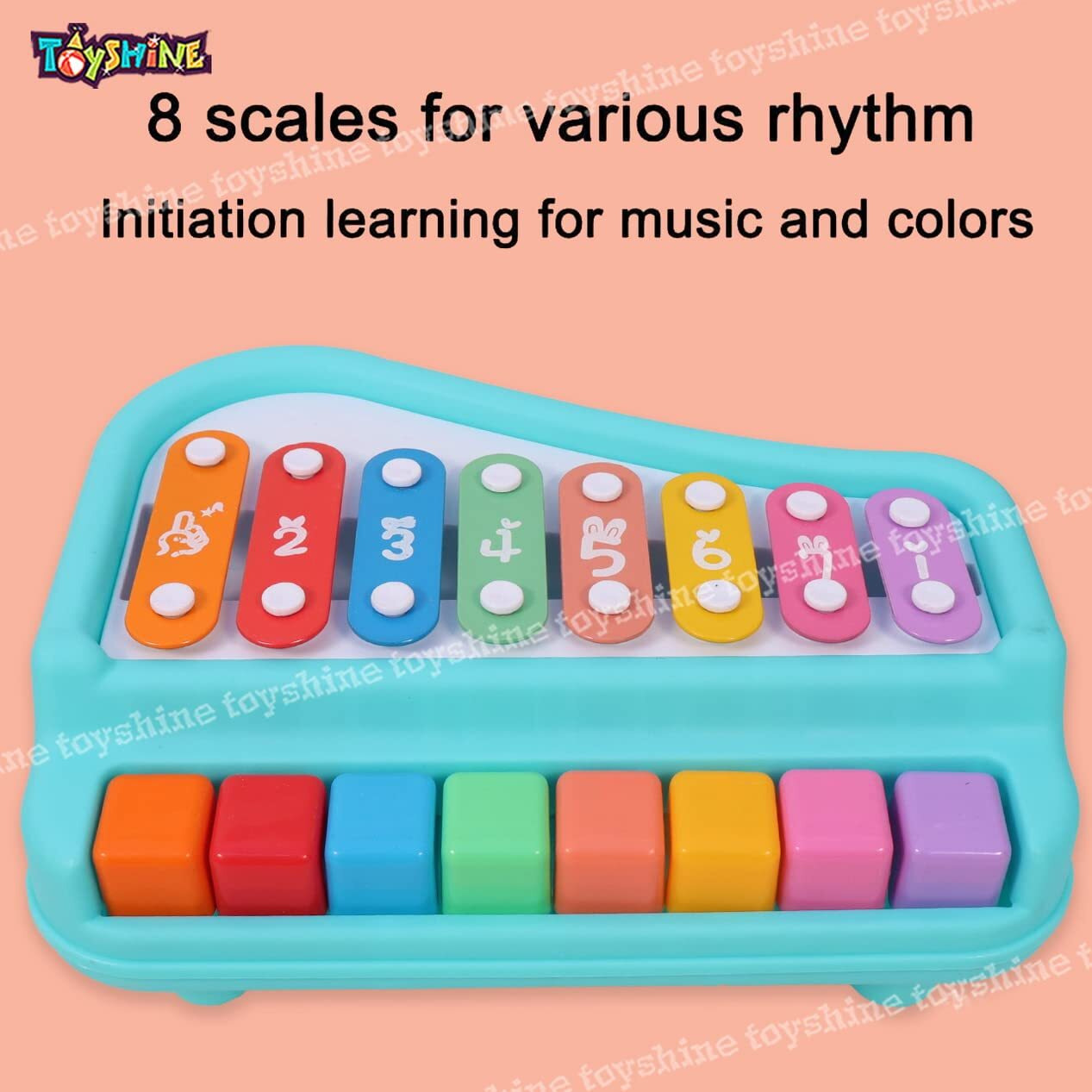 Toyshine 2 in 1 Multicolored Key Keyboard Xylophone Piano, Preschool Kids Educational Knock Playing Musical Learning Instruments Toy for Baby Kids Girls Boys