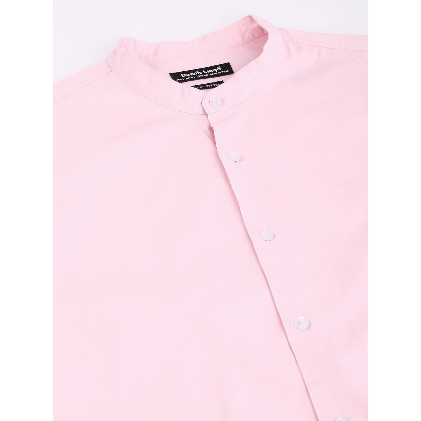 Dennis Lingo Men s Cotton Pink Solid Casual Shirt (CC201_Pink_S)