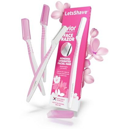 LetsShave Evior Reusable Face Razor for Women Facial Hair- 3 Razors | Instant & Painless Hair Removal | For Eyebrows, Upper Lip, Forehead, Peach Fuzz, Chin and Sideburns | Dermaplaning Tool