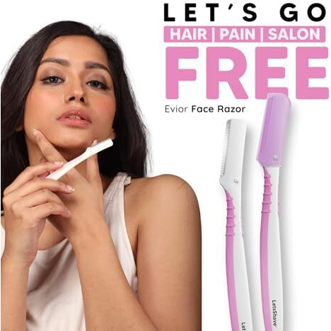 LetsShave Evior Reusable Face Razor for Women Facial Hair- 3 Razors | Instant & Painless Hair Removal | For Eyebrows, Upper Lip, Forehead, Peach Fuzz, Chin and Sideburns | Dermaplaning Tool