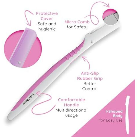 LetsShave Evior Reusable Face Razor for Women Facial Hair- 3 Razors | Instant & Painless Hair Removal | For Eyebrows, Upper Lip, Forehead, Peach Fuzz, Chin and Sideburns | Dermaplaning Tool