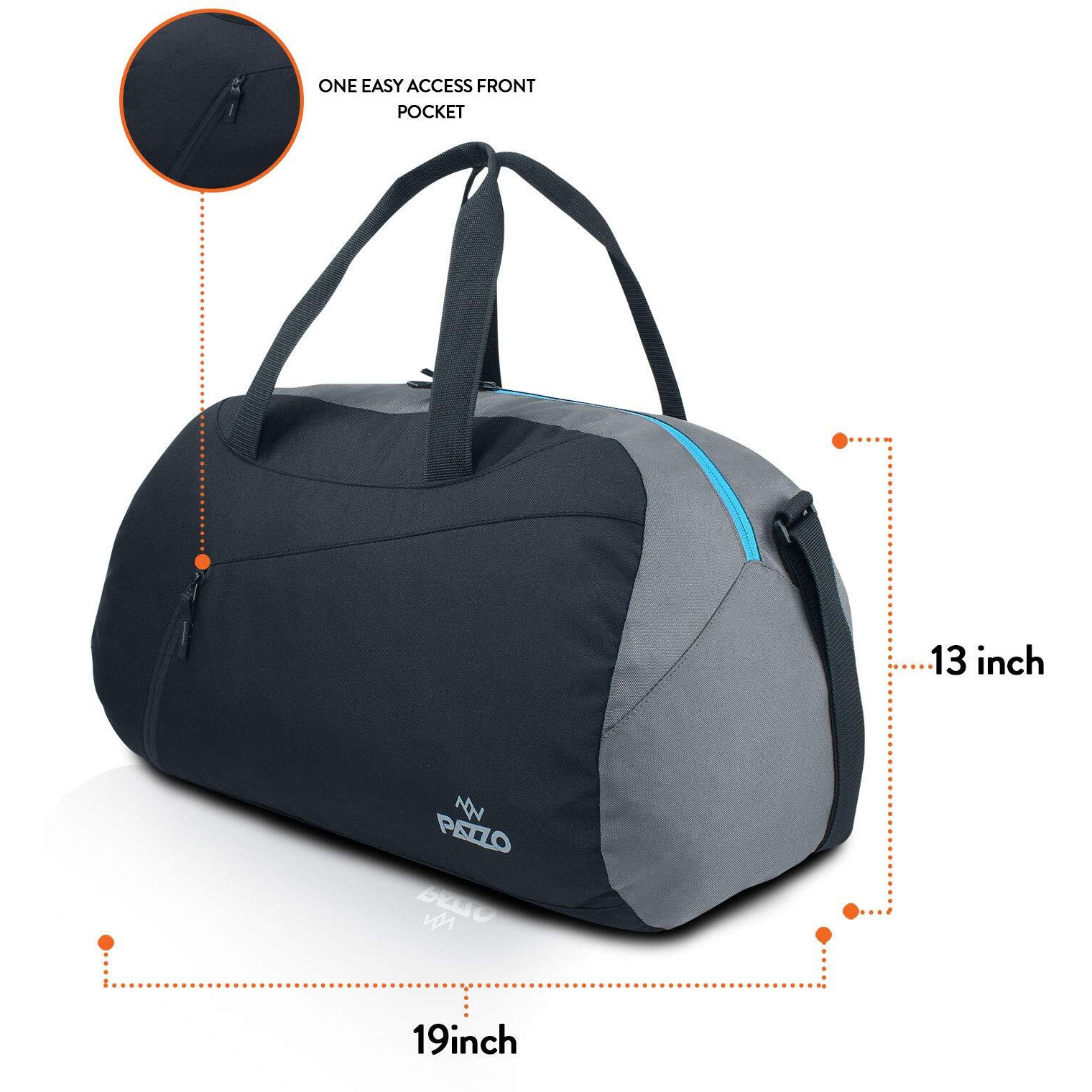 PAZZO Trance Medium 44L Duffle Bags for Men | Water Resistant Bag for Travelling | Gym Bag for Men | Traveling Bag with 1 Year Warranty| Gym Bag for Women