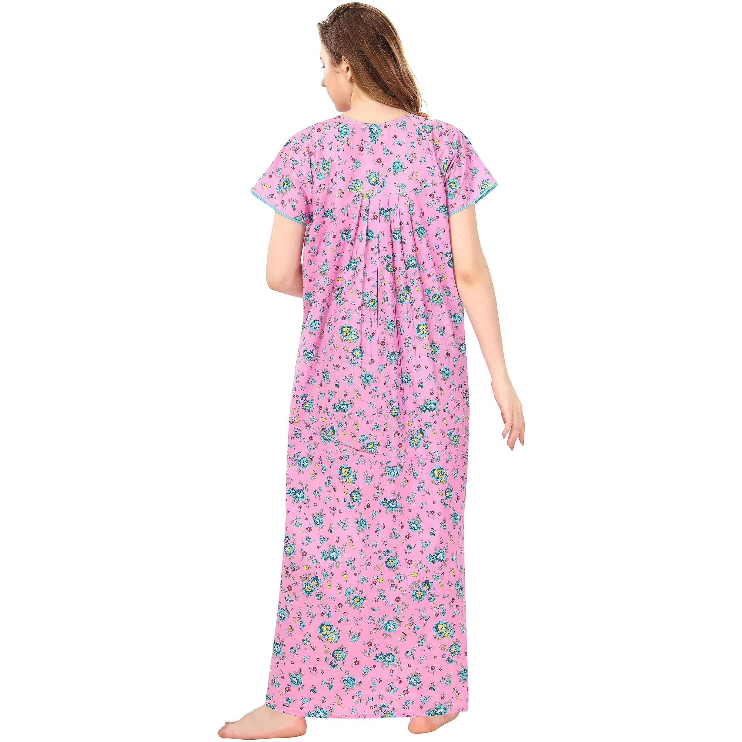 Soulemo Women Pink Cotton Nighty (Size - Xxl) 499Axxl, Ankle Length