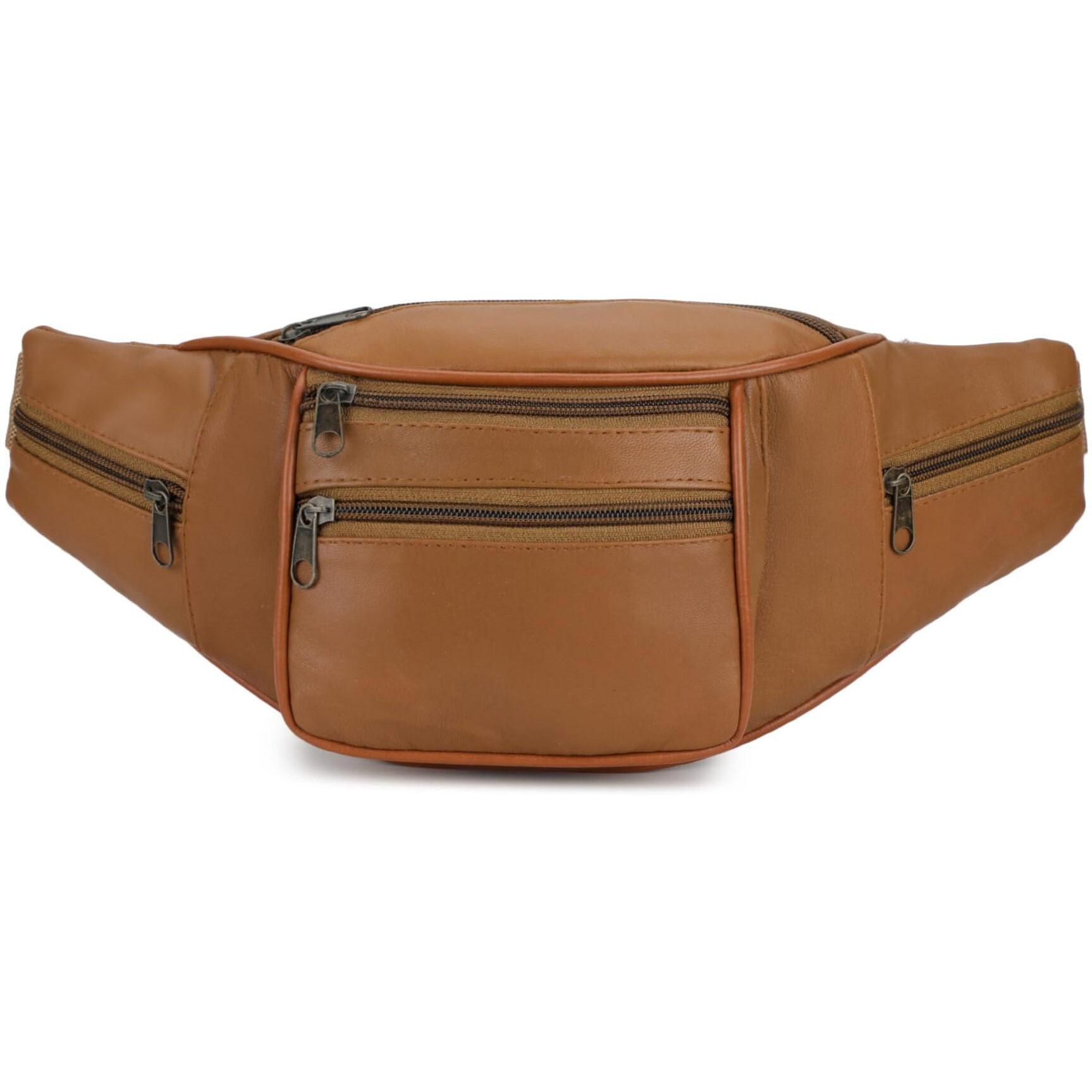 K London Stylish Real Leather Tan Waist Bag Elegant Style Travel Pouch Passport Holder with Adjustable Strap(1452_Tann)
