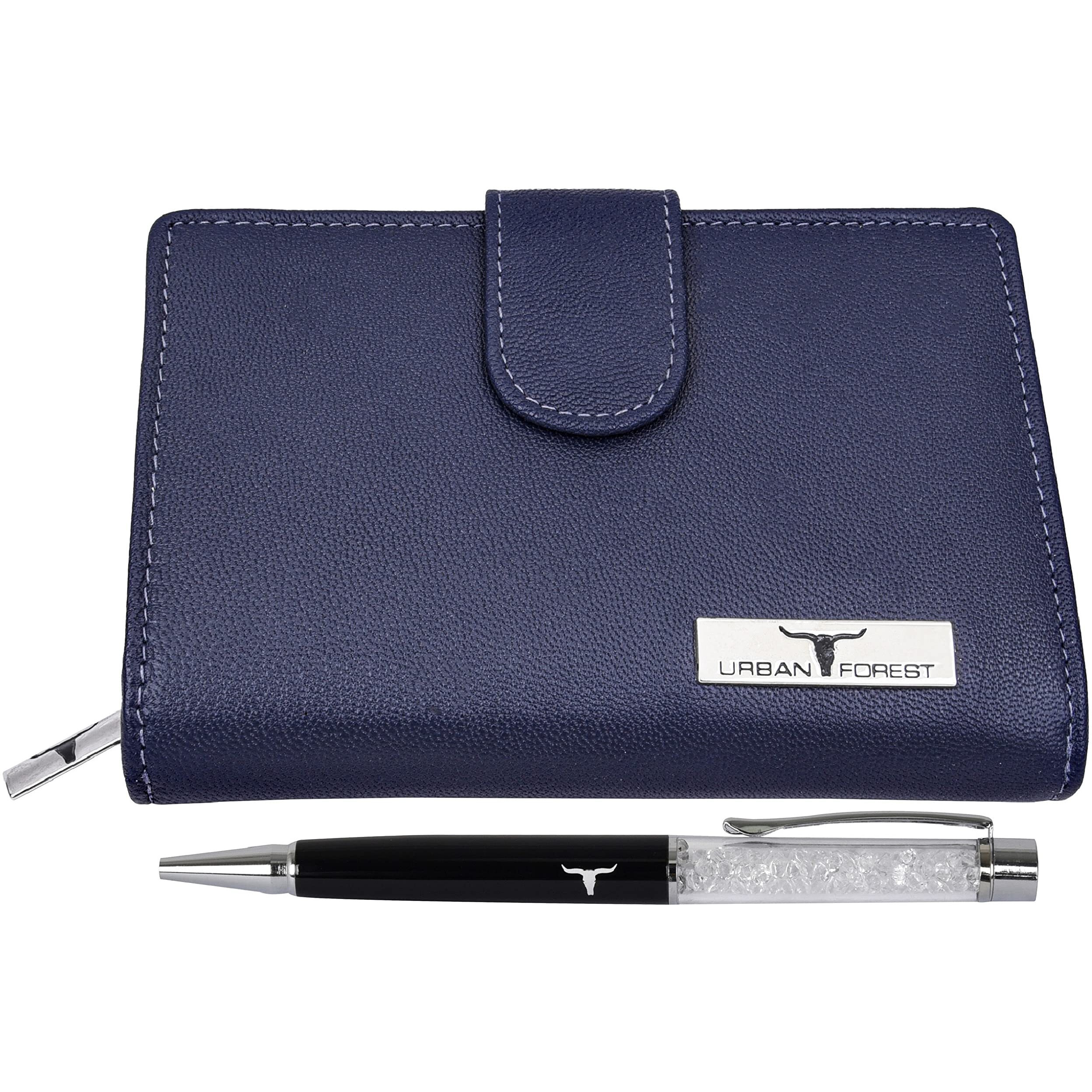 URBAN FOREST Tammy Blueberry Leather Wallet Combo Gift Set for Women