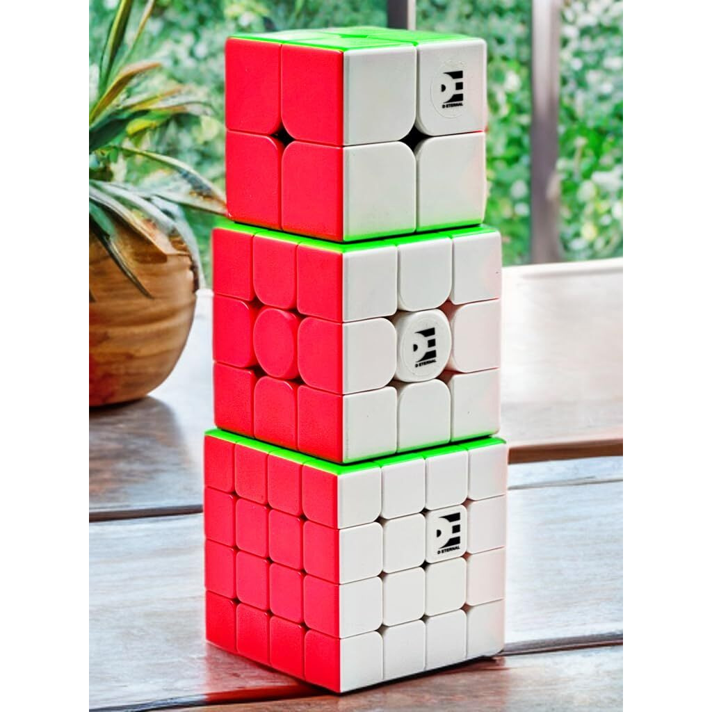 D ETERNAL Cube Combo Set of 2x2 3x3 4x4 high Speed stickerless Puzzle Speedcube