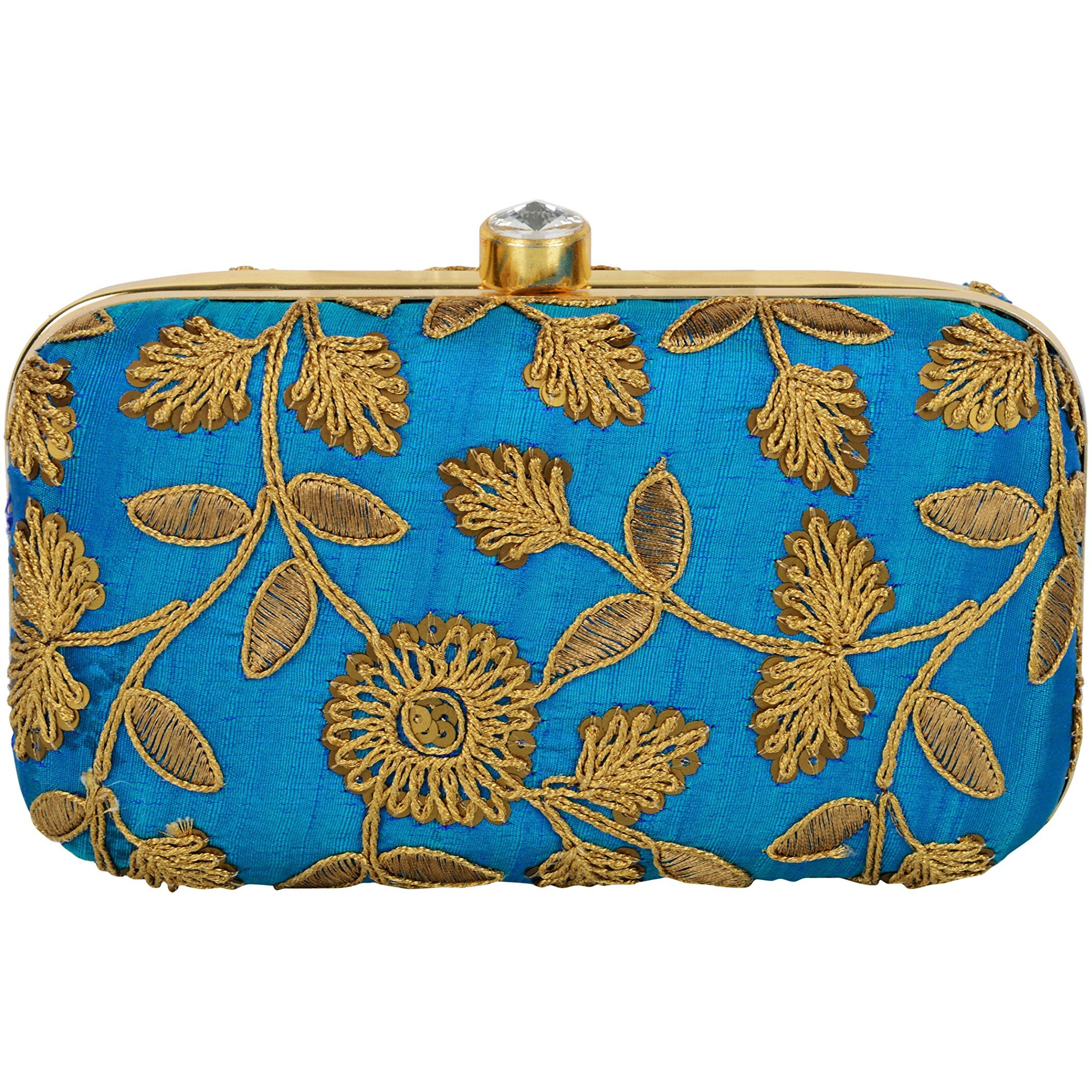 Tooba Women s Clutch (Azure Blue)
