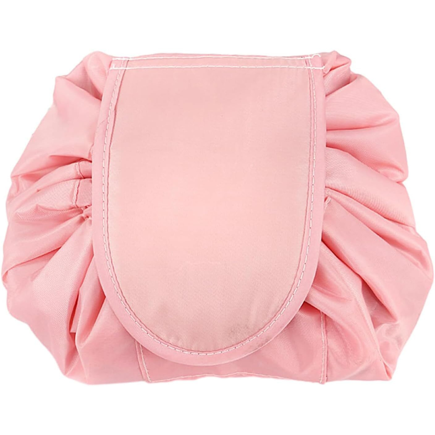 House of Quirk Lazy Cosmetic Multifunction Bag Drawstring Makeup Pouch Makeup Bags Toiletry Organizer for Women (Pink)