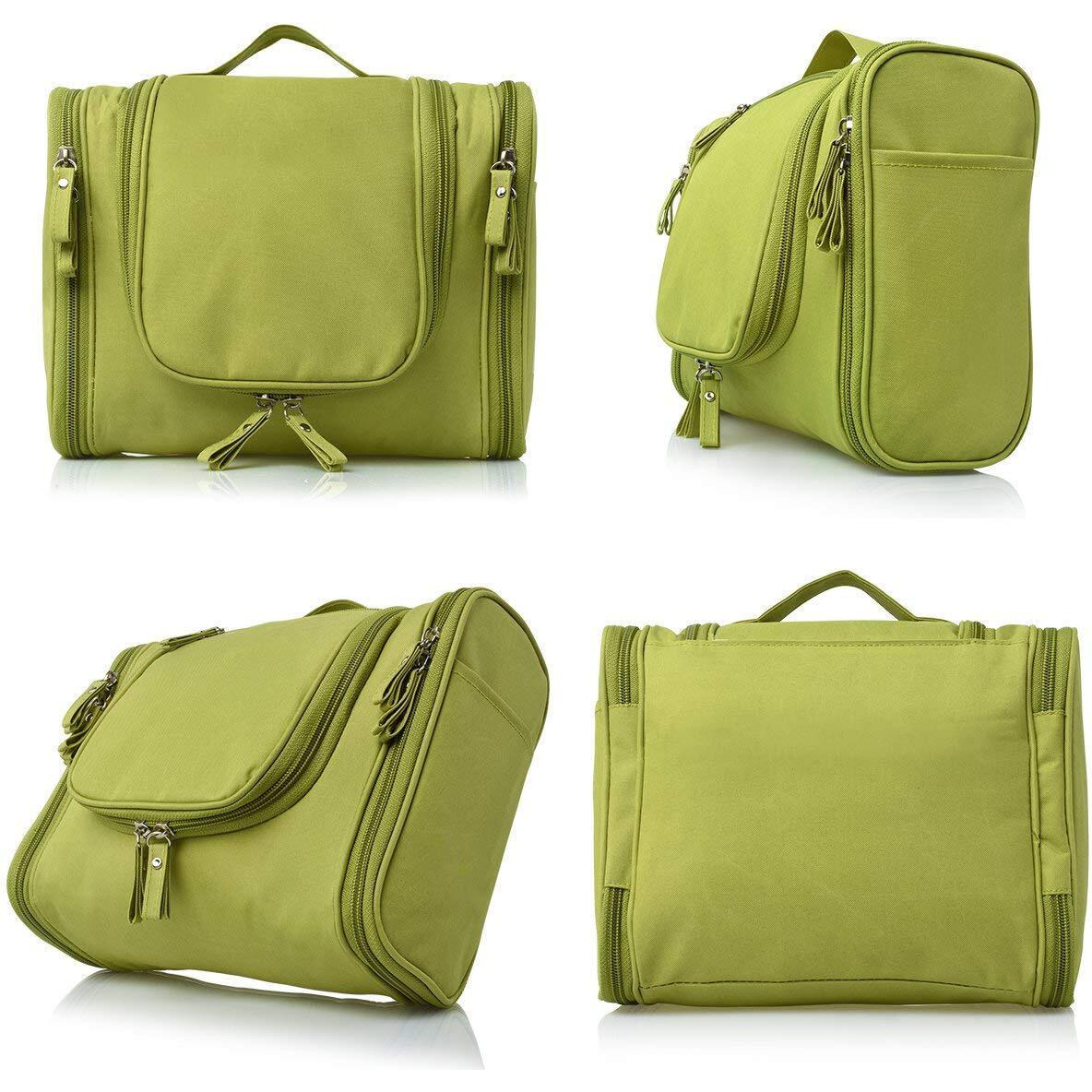 PETRICE Toiletry Bag for Women Makeup Pouch Waterproof Shower Wash Bag Cosmetic Organizer Case Travel Kit Pack with Hook (Green)