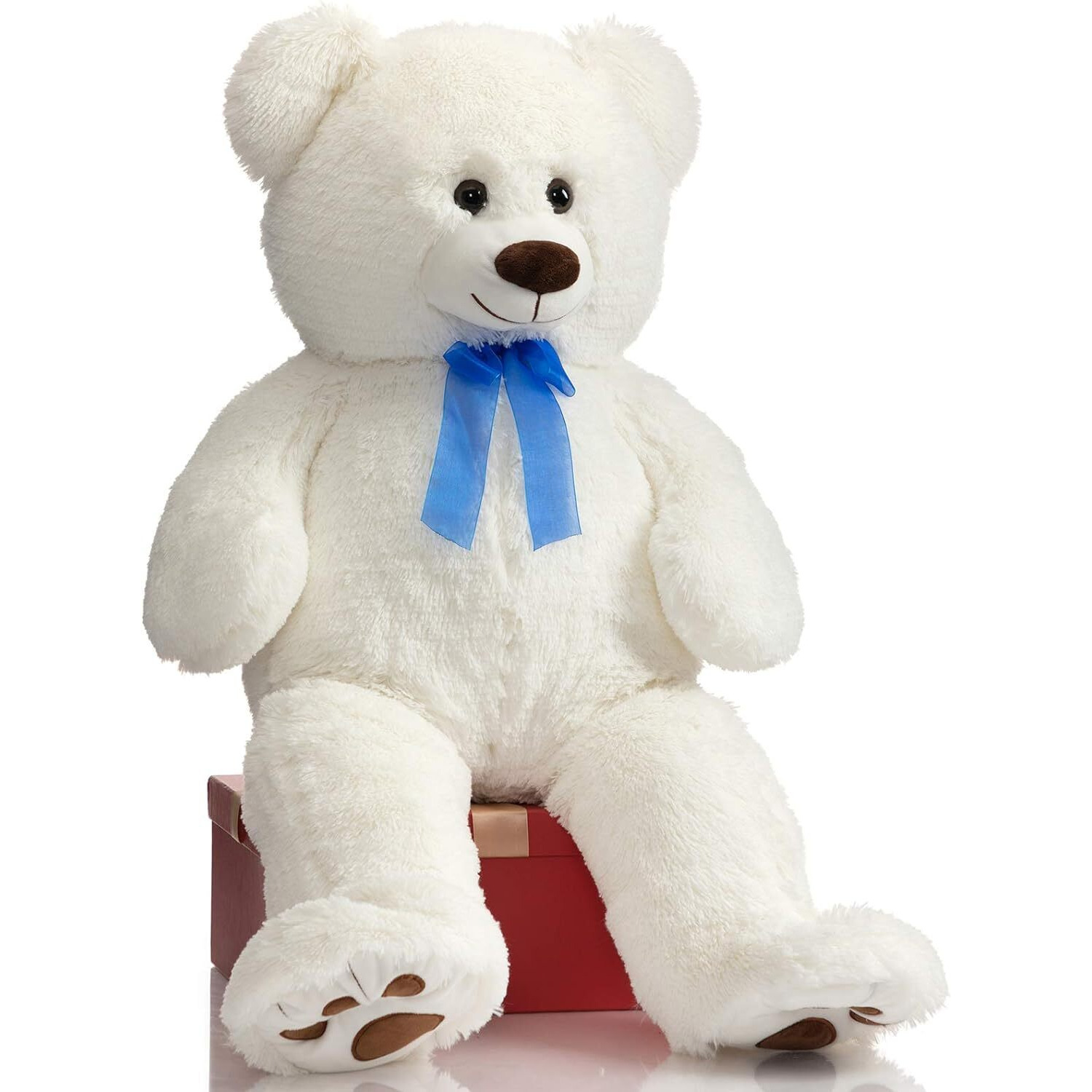 HUG  n  FEEL SOFT TOYS 4 Feet White Giant Teddy Bear Soft, Plush, And Cuddly Stuffed Animal For Kids, Birthdays, Anniversaries, Valentine S Day, And Special Occasions Large Huggable