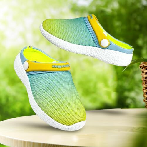 KazarMax Unisex-Child Lemon & Turquiose Clog - 9 Kids UK
