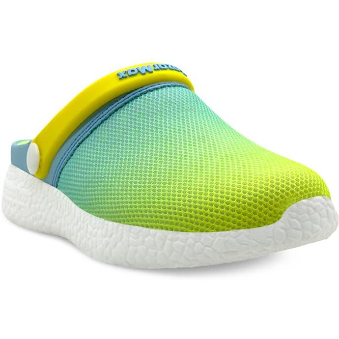 KazarMax Unisex-Child Lemon Turquiose Clogs - 10 UK
