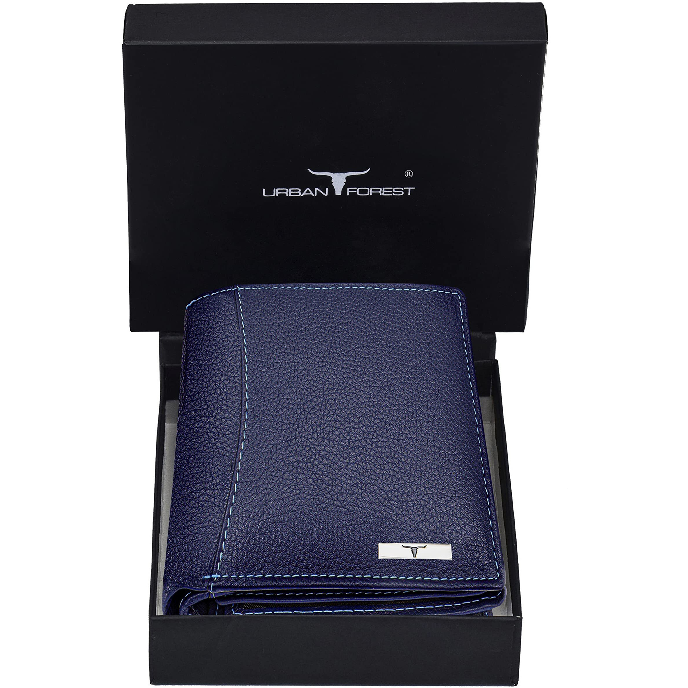 URBAN FOREST Men s Leather Wallet (UBF130BLU1018, Blue)