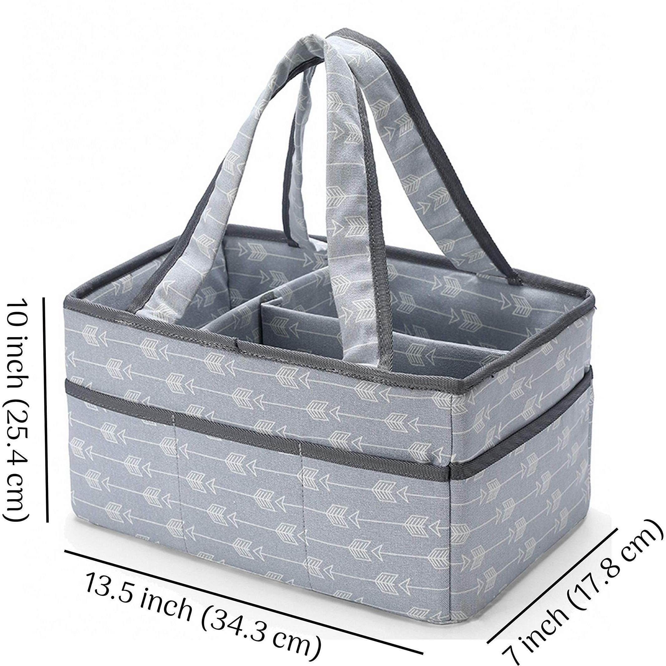 Kiddale Cotton Caddy Diaper Bag | Effortless Organization & Style | Perfect Baby Shower Gift & Travel Essential | Grey