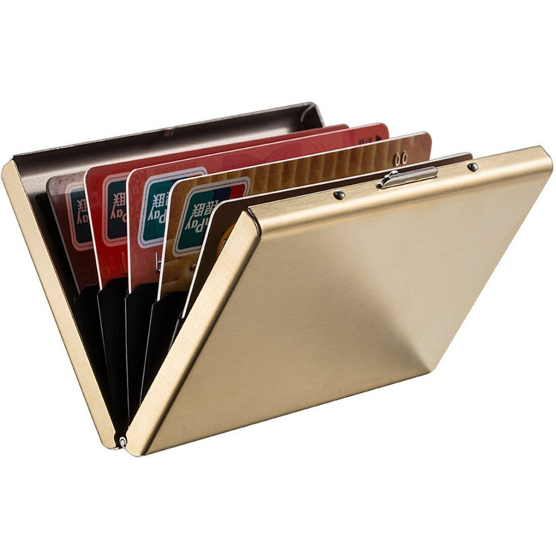 Stealodeal Gold RFID Blocking Metal Debit/Credit (Unisex) Card Holder