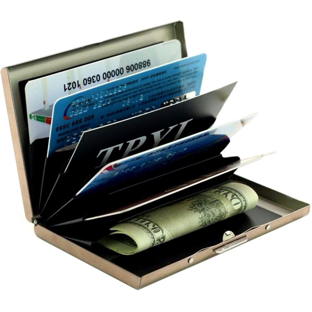 Stealodeal Gold RFID Blocking Metal Debit/Credit (Unisex) Card Holder