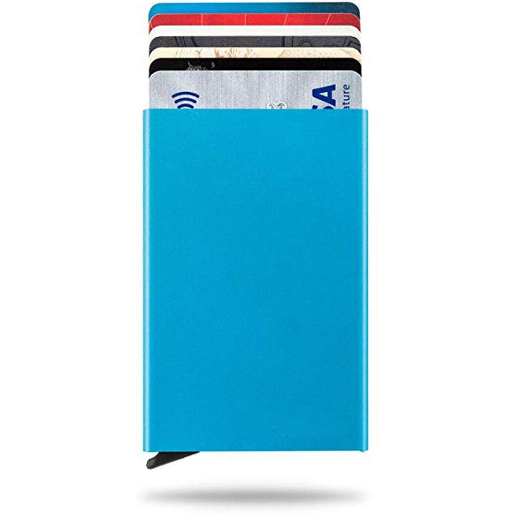 Stealodeal Blue Aluminium RFID Blocking Card Holder (AF-50BL)