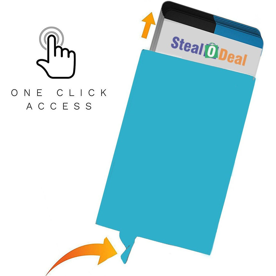 Stealodeal Blue Aluminium RFID Blocking Card Holder (AF-50BL)