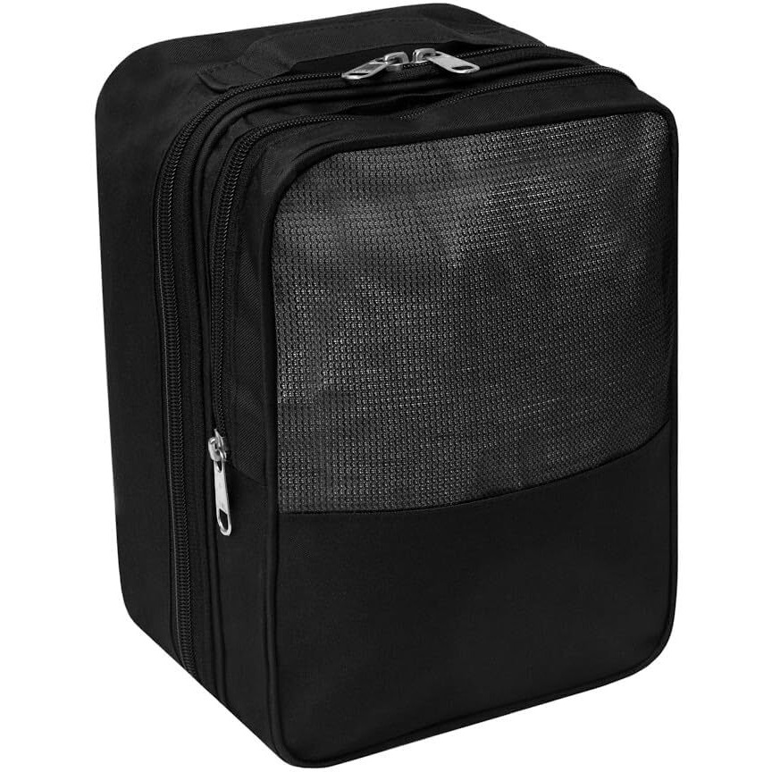 Homestrap Set of 1 Multipurpose Shoe Storage Bag | Travelling Footwear Holder Pouch | Shoes Organizer Space Saver for Travel, Home & Wardrobe (Black, Pack of 2) (Featured on Shark Tank)