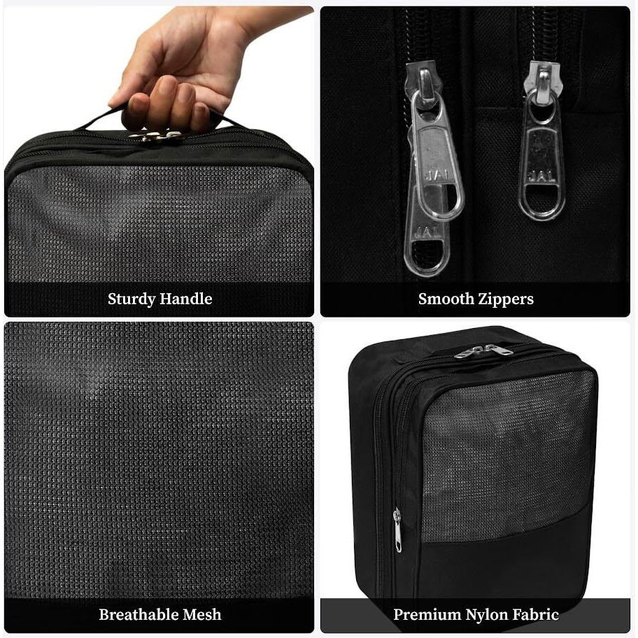 Homestrap Set of 1 Multipurpose Shoe Storage Bag | Travelling Footwear Holder Pouch | Shoes Organizer Space Saver for Travel, Home & Wardrobe (Black, Pack of 2) (Featured on Shark Tank)